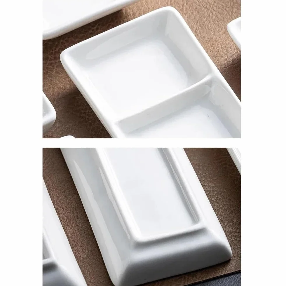 Talerz z przekąskami Białe ceramiczne naczynie na przyprawy, do sushi, sos sojowy, naczynia kuchni molekularnej(Duży)