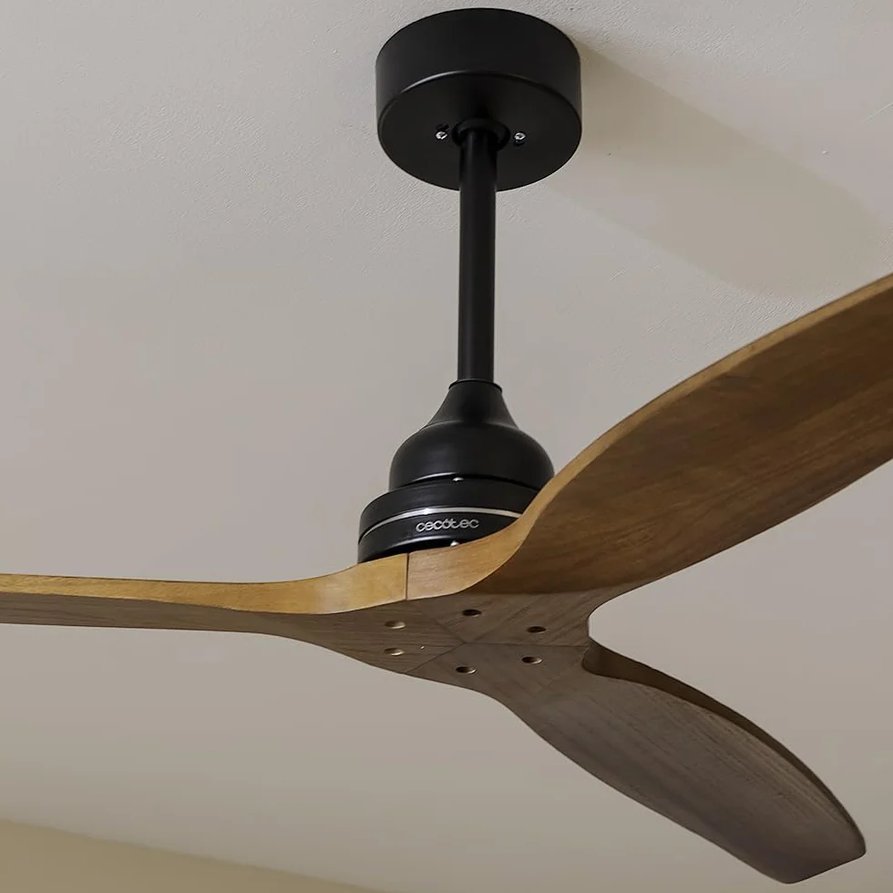 Cecotec Wentylator sufitowy EnergySilence Aero 580 65W 52" 132 cm 3 łopatki Timer 3 prędkości Lato/zima Czarny/Orzech