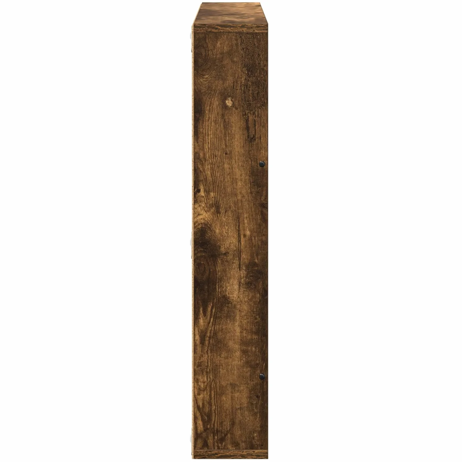 Nowoczesny stojak na czasopisma ścienny z drewna inżynieryjnego wędzonego dębu, 60 x 12 x 70 cm, regał na czasopisma z regulowanymi półkami do salonu lub biura, stylowy organizer ścienny i zysk