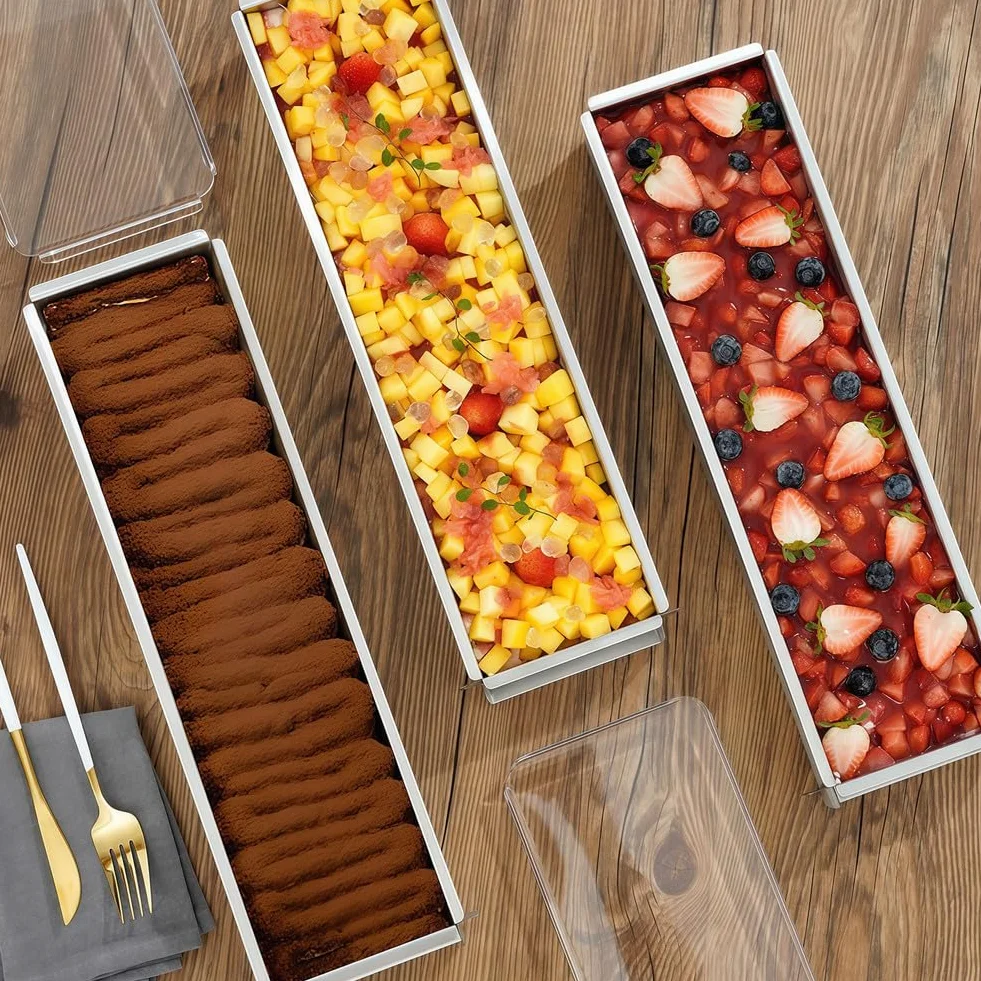 Prostokątna forma do ciasta, nieprzywierające formy tiramisu, blacha do pieczenia ze stopu aluminium do sernika Tiramisu, regulowana forma do ciasta