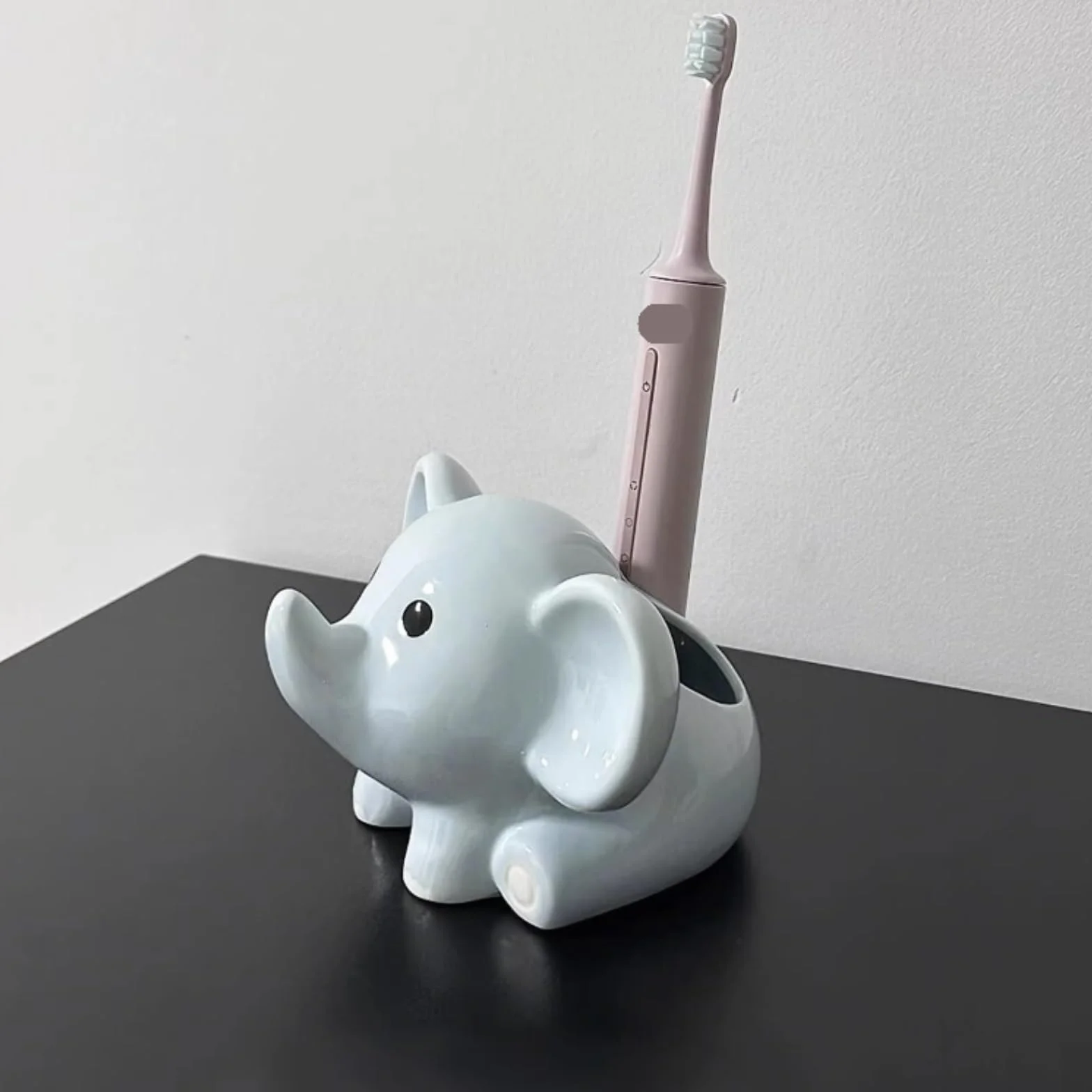 Uchwyt Szczoteczkę Ceramiczny Uchwyt Na Szczoteczki Do Zębów W Kształcie Słonia, Łatwy Czyszczenia Łazience Organizer