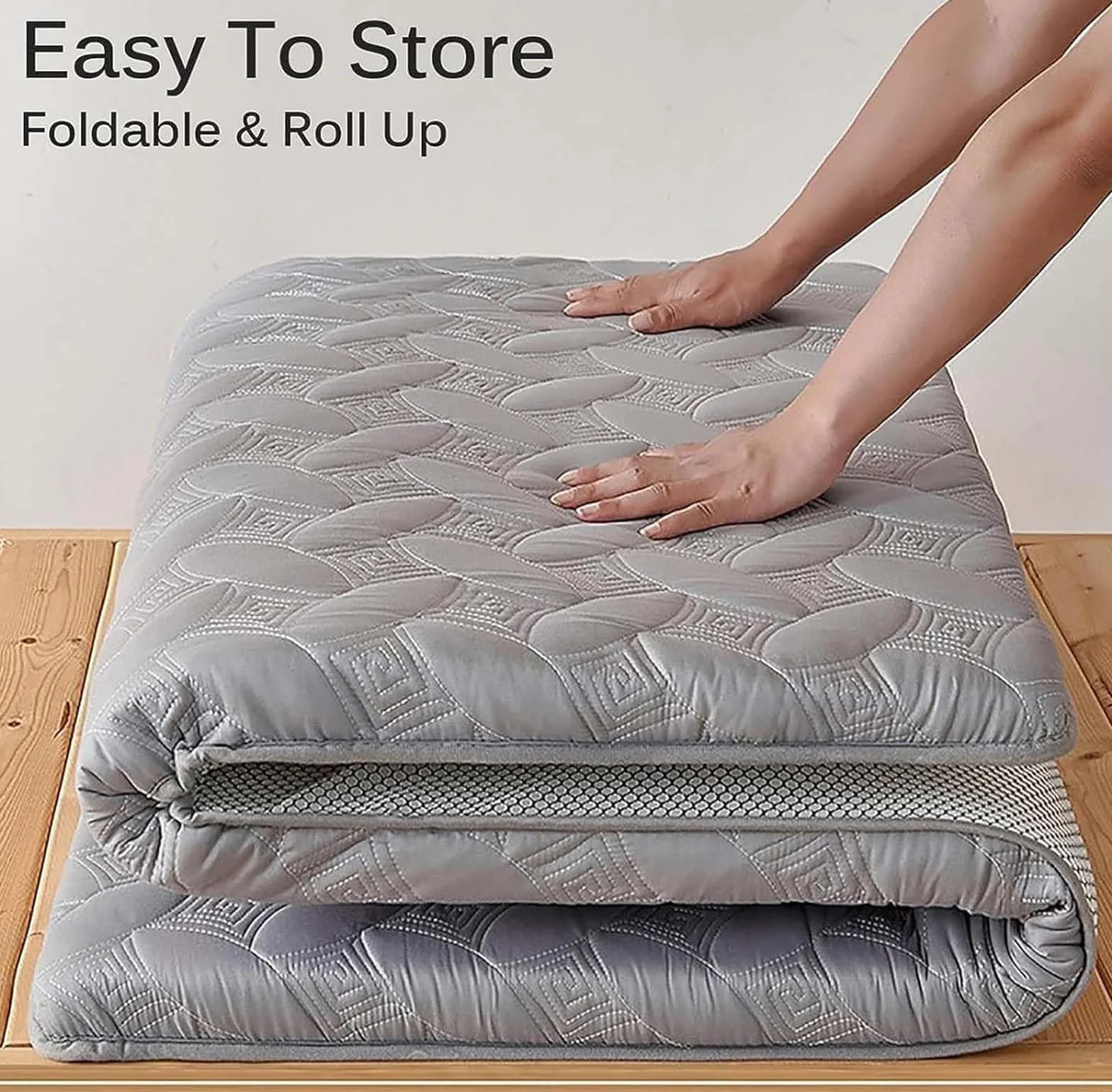 Japoński składany materac futon 90 x 200 cm przenośny materac podłogowy materac kempingowy wszechstronny futon do domu i podróży oszczędzający miejsce design wygodne rozwiązanie do spania