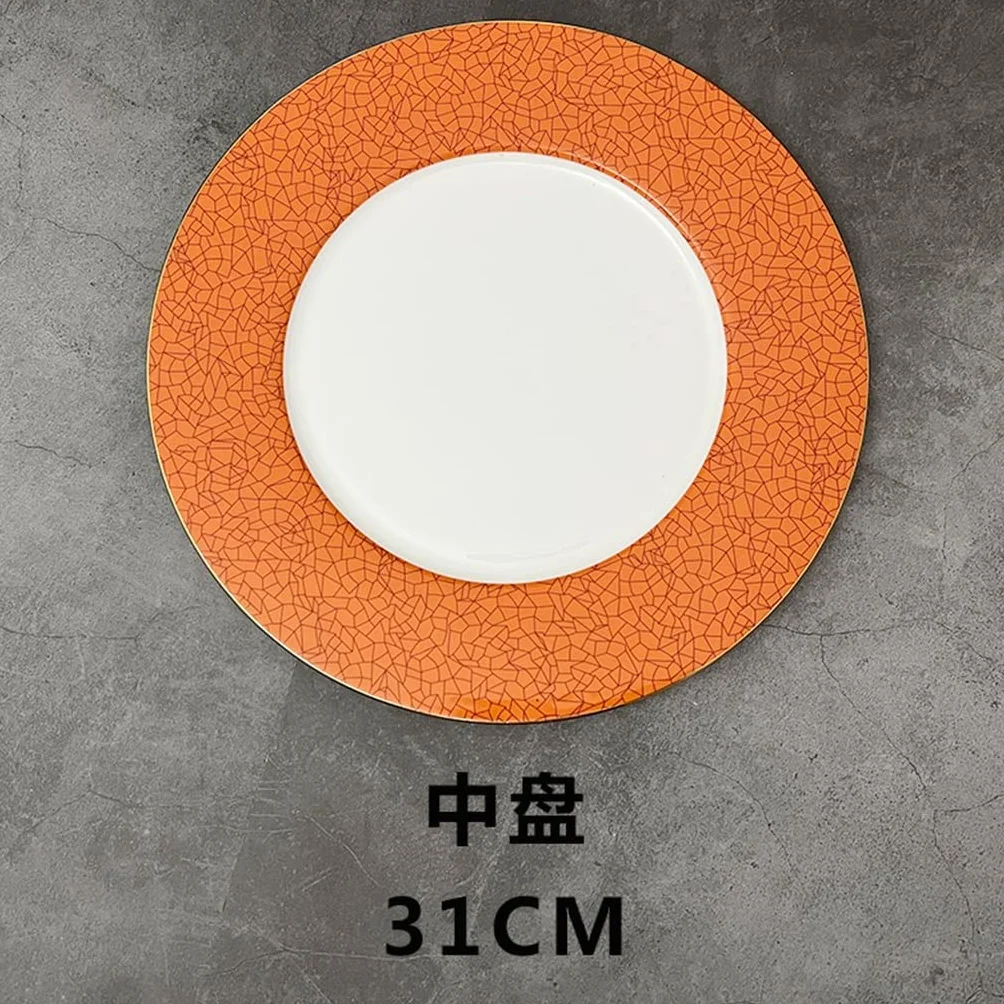 Zestaw zastawy stołowej z porcelany kostnej, talerz obiadowy, okrągły talerz restauracyjny, miska, podkładka, komplet (jeden rozmiar)