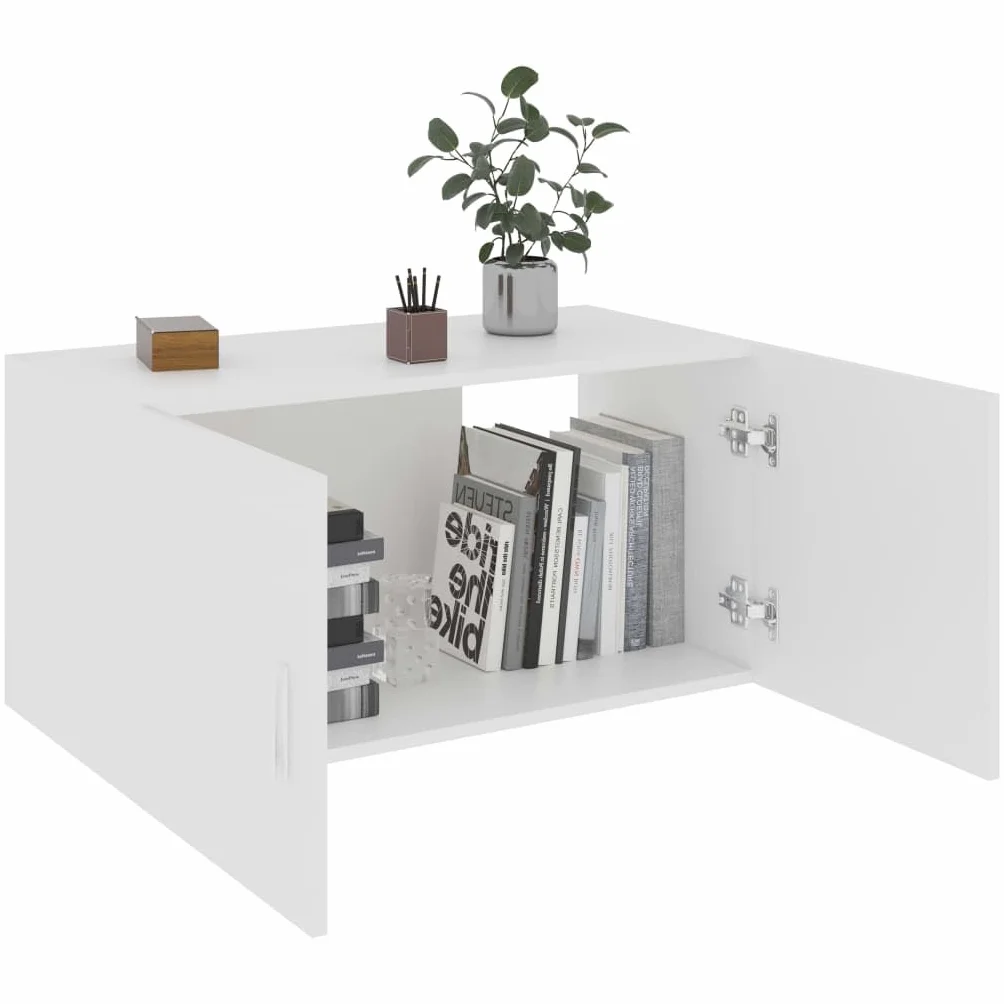 vidaXL Szafka ścienna, biała, 80x39x40 cm, materiał drewnopochodny