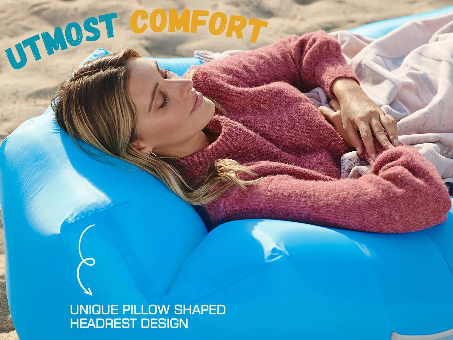 Nadmuchiwana sofa powietrzna hamak przenośny wodoodporny na podwórko plażę kemping
