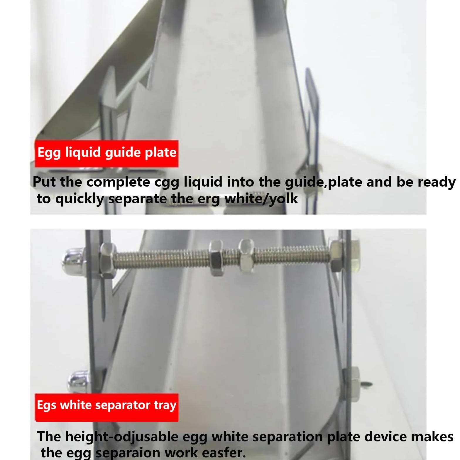 Separator Białka żółtka Kurczaka,Maszyna Do Oddzielania Jaj Ze Stali Nierdzewnej 304,Regulowana Wysokość I Szczelina Rozdzielająca Wydajność 500-800 Sztuk/H Do Domowej Kuchni