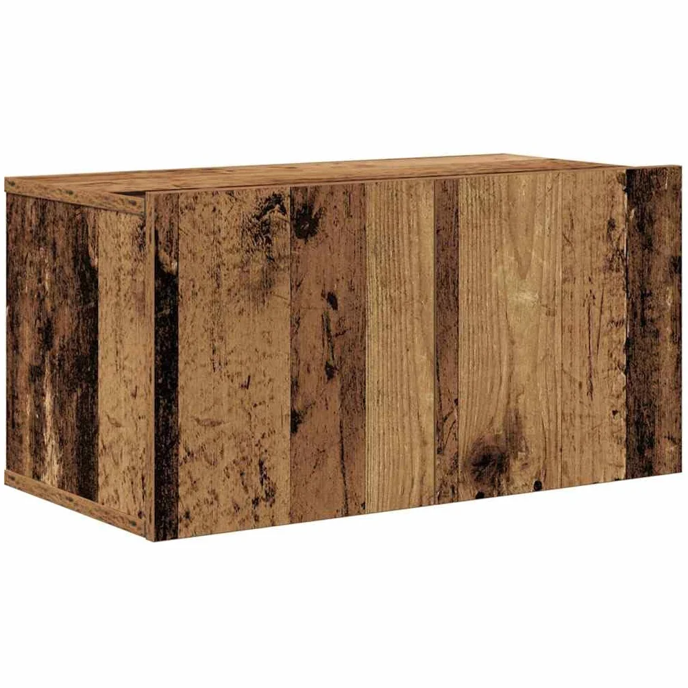 Szafka pod telewizor zestaw 4-częściowy, wygląd starego drewna, 200 x 30 x 30 cm, materiał drewnopochodny, montaż na ścianie, miejsce do przechowywania do salonu, konsola medialna