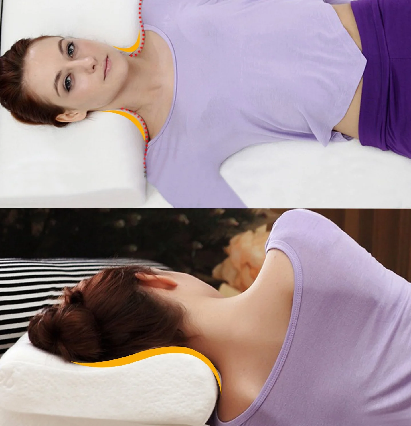 Poduszka z Pianki Memory Foam Wysoka Gęstość Ergonomiczna do Spania z Poszewką Bambusową
