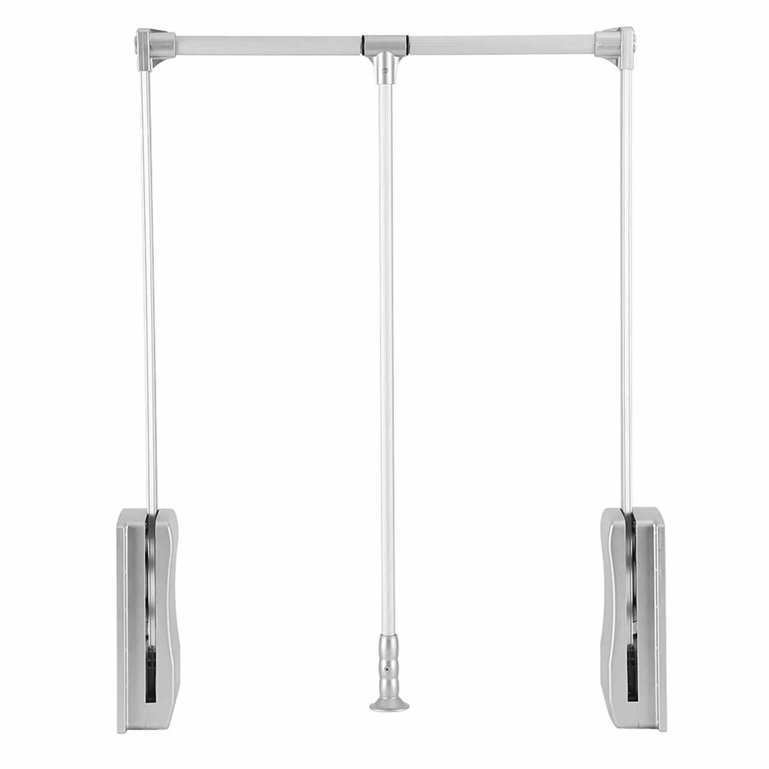 Regulowany pneumatyczny system szyn na ubrania (600-830 mm) do bezproblemowego podnoszenia i opuszczania, łatwy dostęp, oszczędność miejsca, konstrukcja do domu i szafy