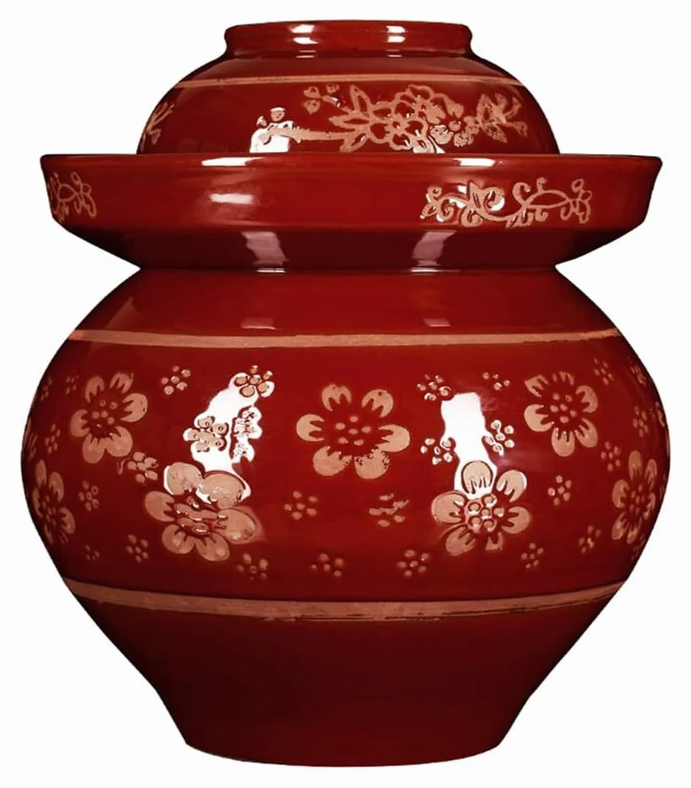 Ceramiczny słoik na ogórki z pokrywkami, duży tradycyjny chiński porcelanowy słoik na ogórki, ceramiczny garnek do fermentacji z pokrywką z uszczelką wodną (6 l)(2.5L)