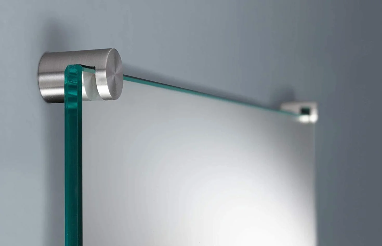 PHOS Edelstahl Design, SPH18-30 zestaw, uchwyt na lusterko, 4 pojedyncze uchwyty na lusterko, stal nierdzewna lita, ręcznie szlifowana, również do uchwytów szklanych o grubości do 8 mm