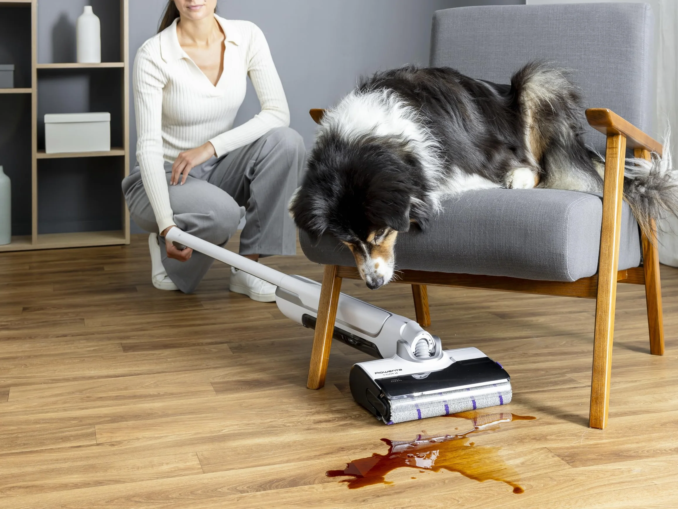 Rowenta X-Clean 10 bezprzewodowy mop elektryczny mokro-suchy z technologią Dual Edge, samoczyszczący, wyświetlacz LED