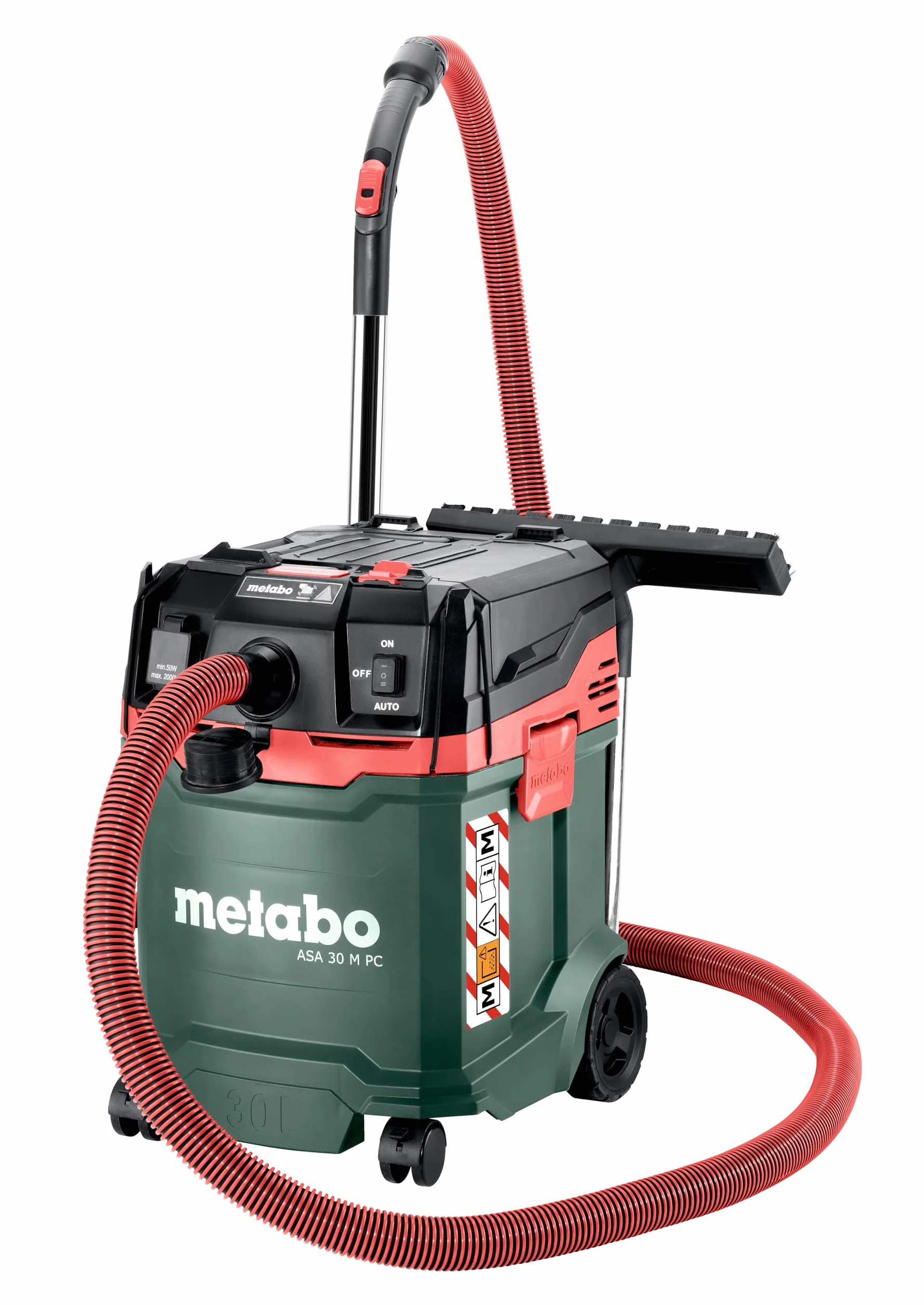 Metabo ASA 30 M PC Odkurzacz uniwersalny - Odkurzacz do pracy na mokro/sucho ze zintegrowanym czyszczeniem filtra - długość kabla 8 m