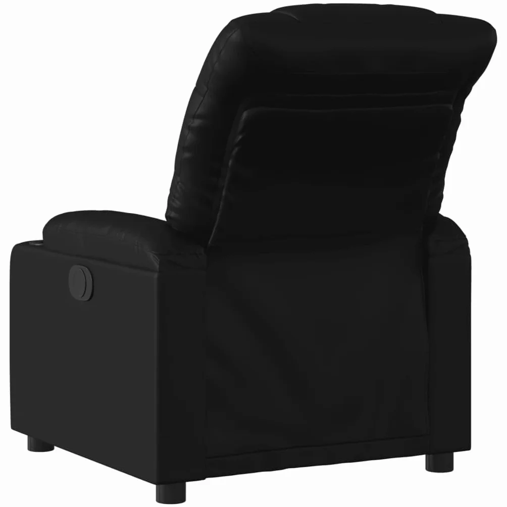 Fotel relaksacyjny elektryczny z funkcją leżenia, czarny, sztuczna skóra, 75,5 x 93 x 99,5 cm, regulowany, z podłokietnikami i oparciem, do salonu, biura, kącik do czytania, ergonomiczny