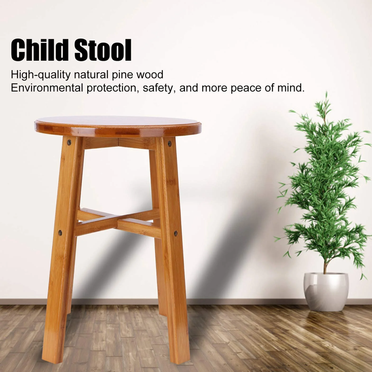 Escabeau en Bambou Tabouret Portable Bois Enfants Adultes Multifonctionnel Salle de Bains Cuisine