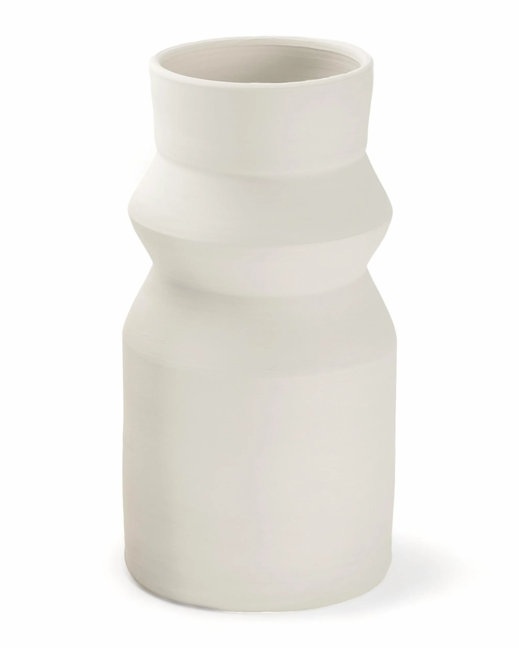 LIVLIG ręcznie robiony wazon biały, wazon na suszone kwiaty, wazon ceramiczny, wazon dekoracyjny, dekoracja stołu, wazon podłogowy, wysokość: 25 cm