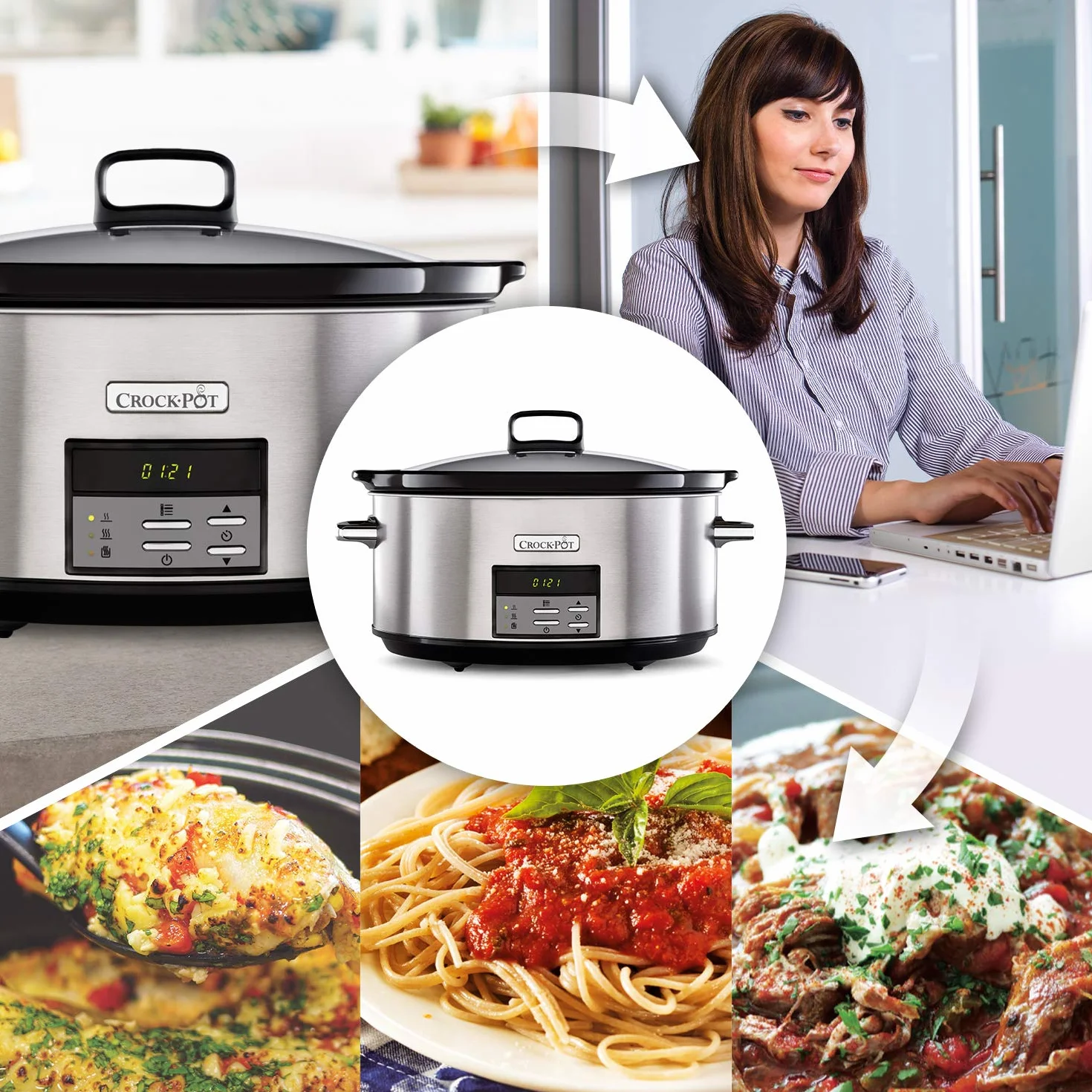 Crock-Pot Csc063X Wolnowar, Czarny/Srebrny, 7,5 l