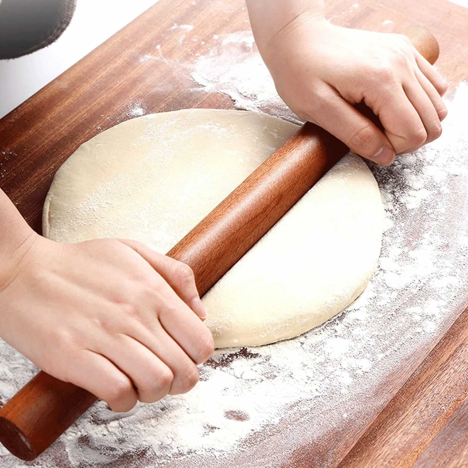 Wałek do ciasta, drewniany wałek do ciasta, narzędzie kuchenne z litego drewna do ciasta, chleba, pizzy i kremówki, idealny dla domowych kucharzy i entuzjastów pieczenia