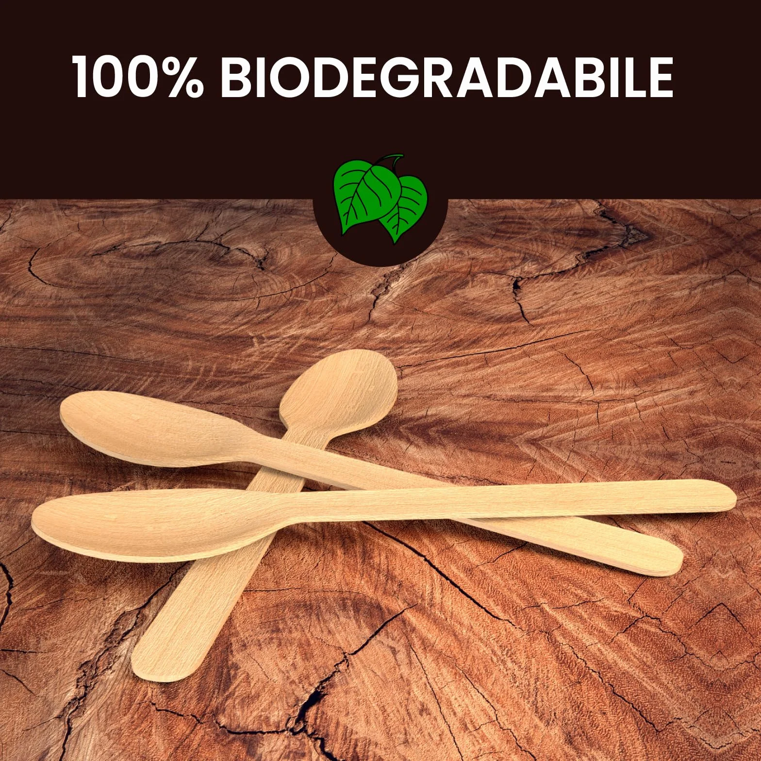 100 Ekologiczne Łyżki Jednorazowe Jednorazowe 100% Naturalne Biodegradowalne i Kompostowalne Sztućce jednorazowe i Rzut