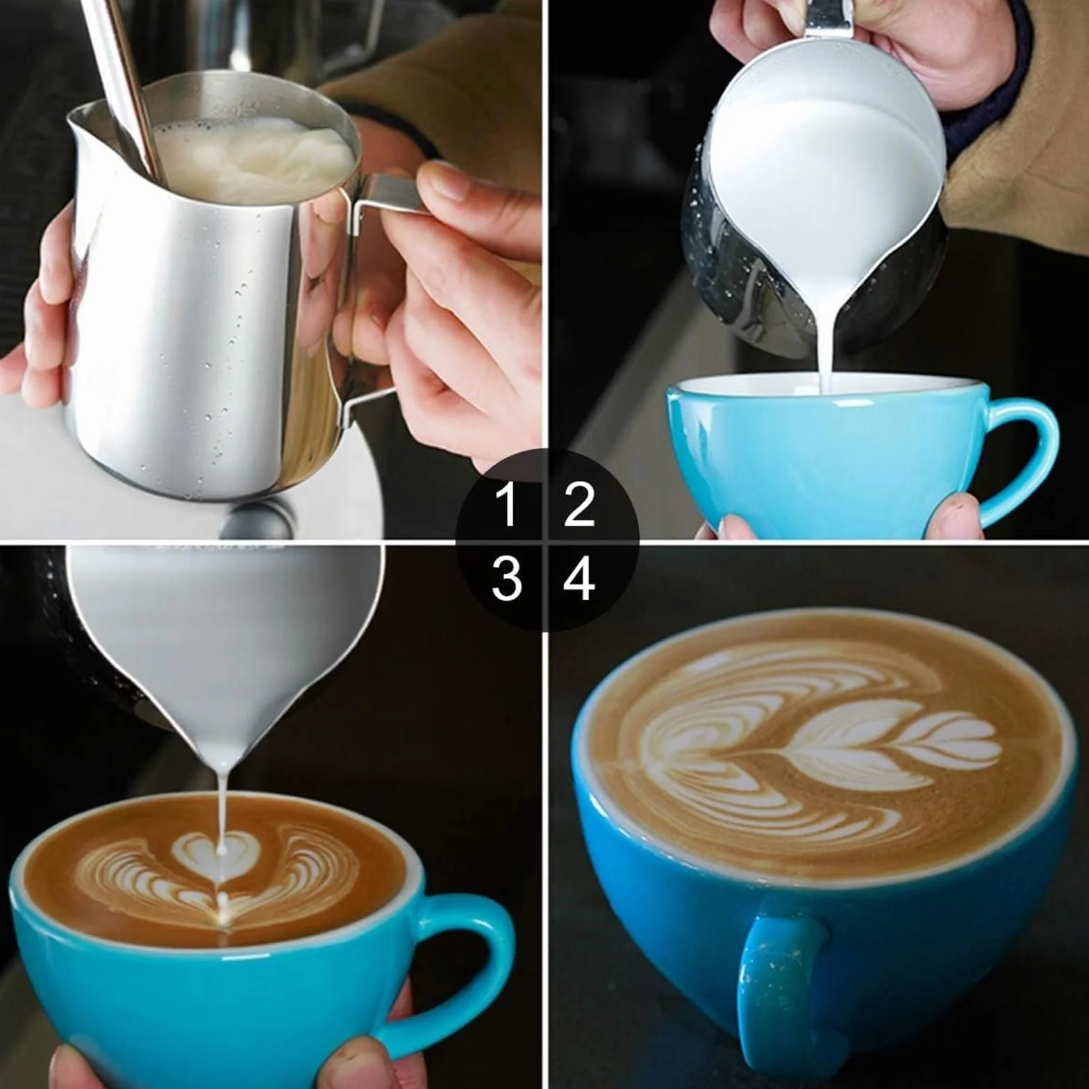 Dzbanek na mleko ze stali nierdzewnej | 100,150,350,600,1000 ml Dzbanek do spieniania mleka ze stali nierdzewnej do kawy(1000ml)