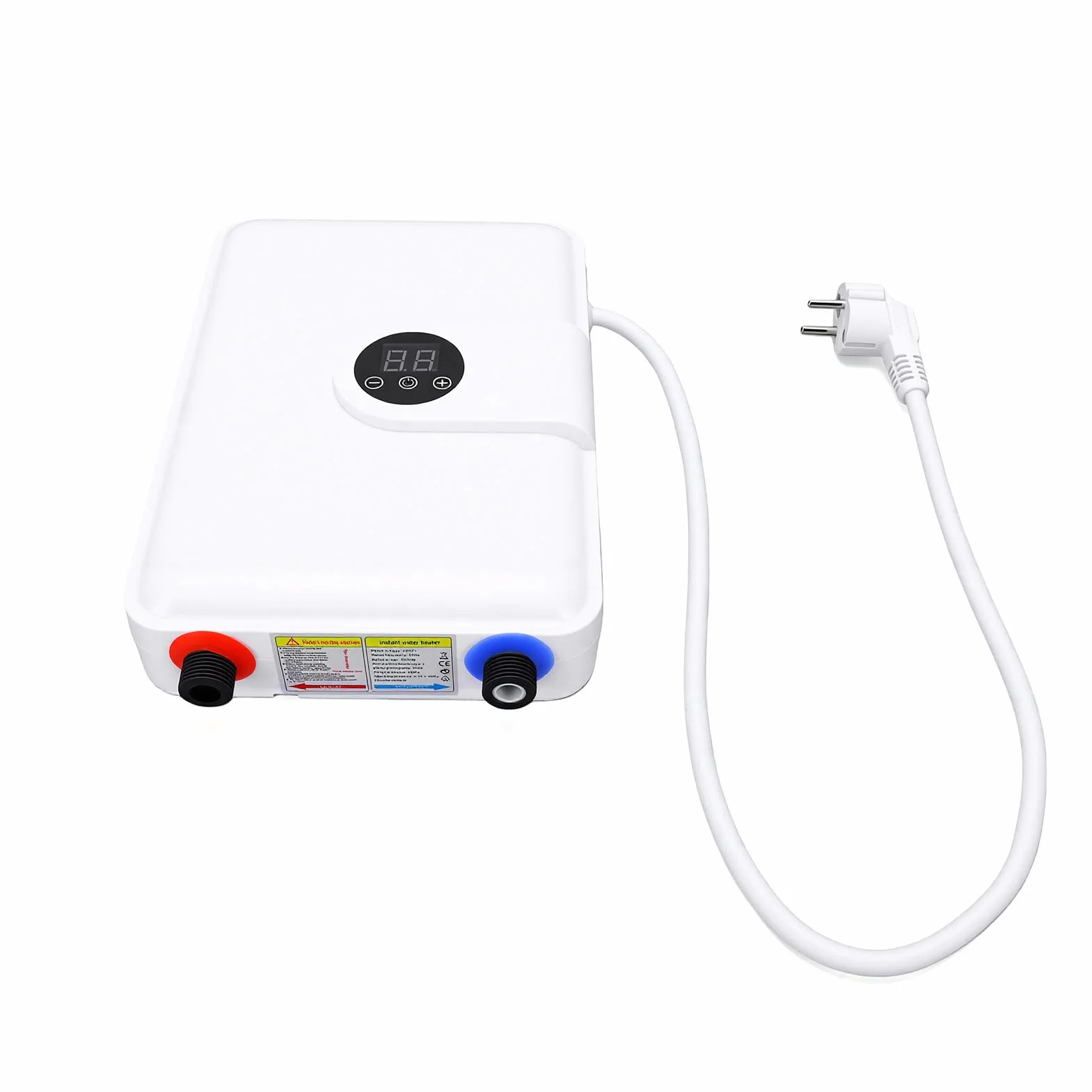 Hancaner Natychmiastowy elektryczny podgrzewacz wody 5500 W z wyświetlaczem LED, cyfrowa regulacja temperatury do łazienki i kuchni (wtyczka UE 230 V)