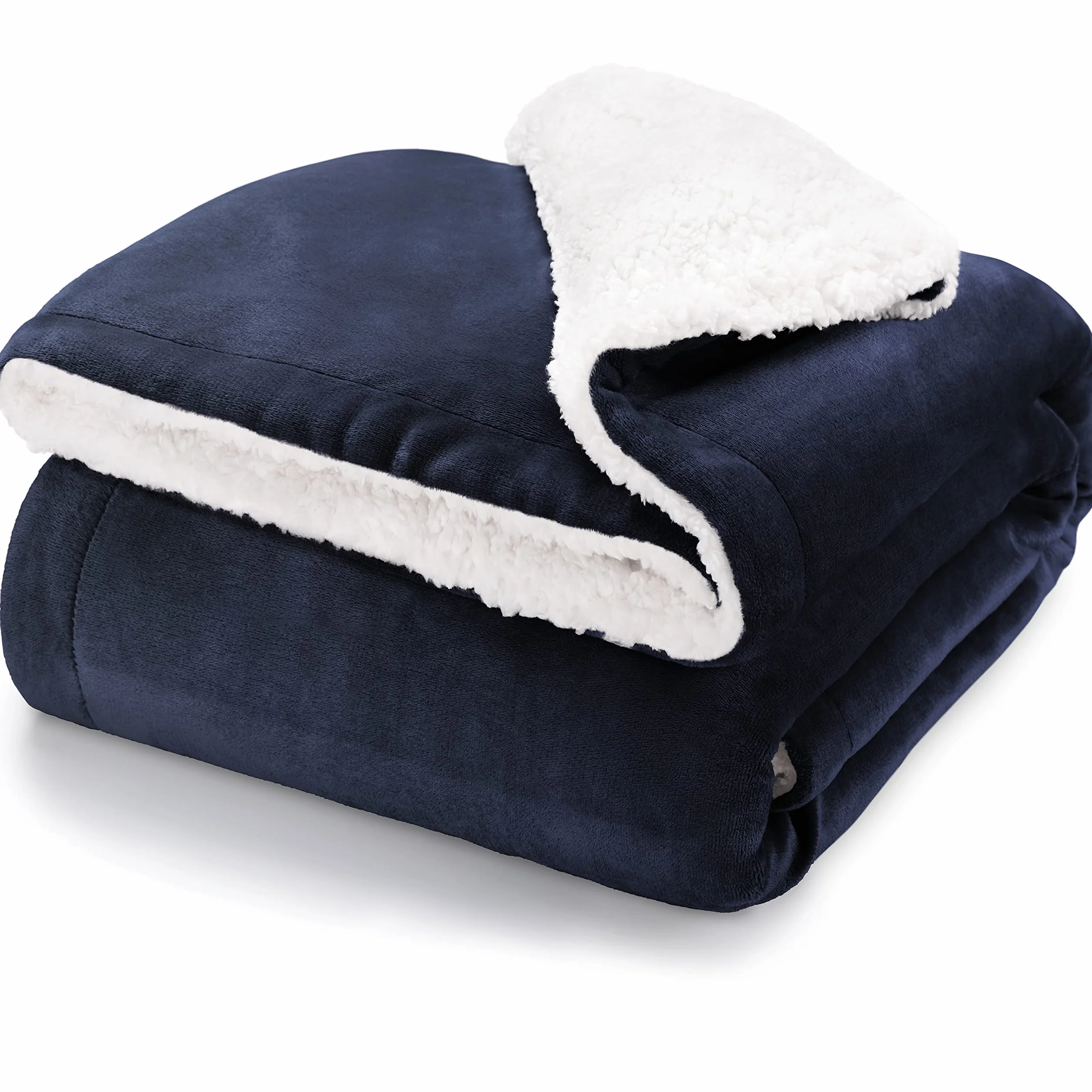 Blumtal Premium Sherpa Kuscheldecke miękka – Koc do mieszkania 150x200 cm – certyfikowany przez OEKO-TEX – koc w kolorze Dark Ocean-Niebieski