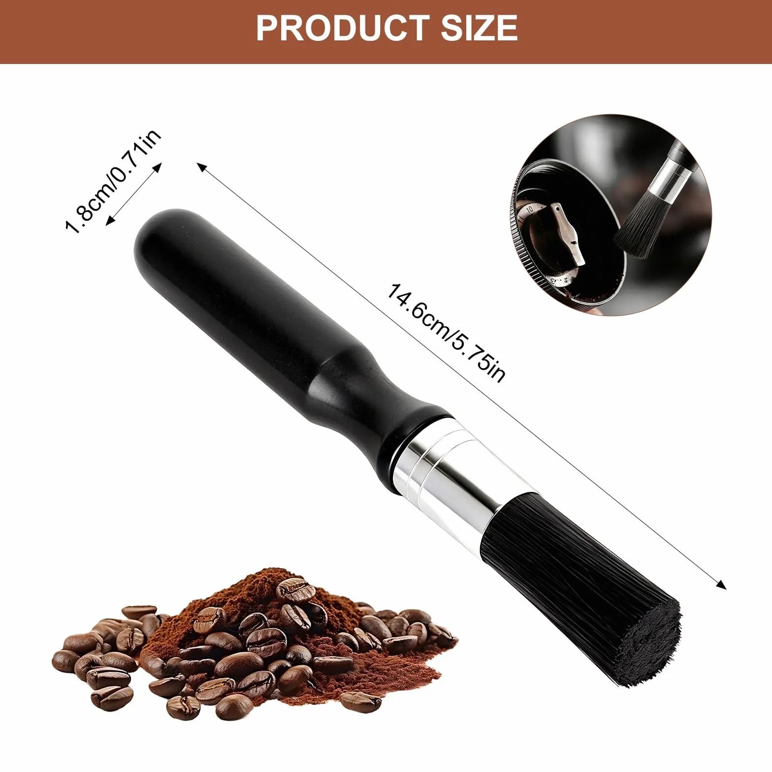 2 sztuki pędzli Barista, pędzelek do kawy, szczotka do kawy, szczotka do czyszczenia kawy, do młynków do kawy, ekspresu do espresso, akcesoria barista, pędzel kuchenny, naturalne włosie