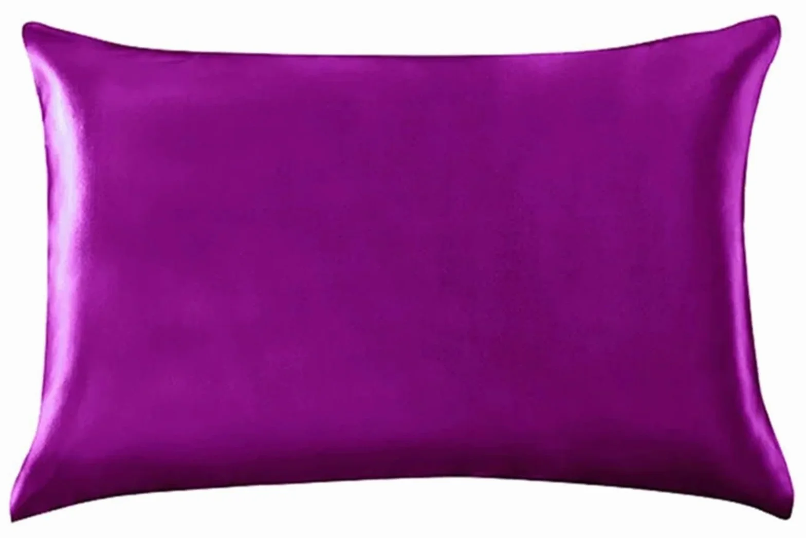 Jedwabna poszewka na poduszkę, zamek błyskawiczny, dwustronny, 51 x 91 cm, zdrowy sen, miękka i hipoalergiczna, luksusowa pościel (fioletowy)