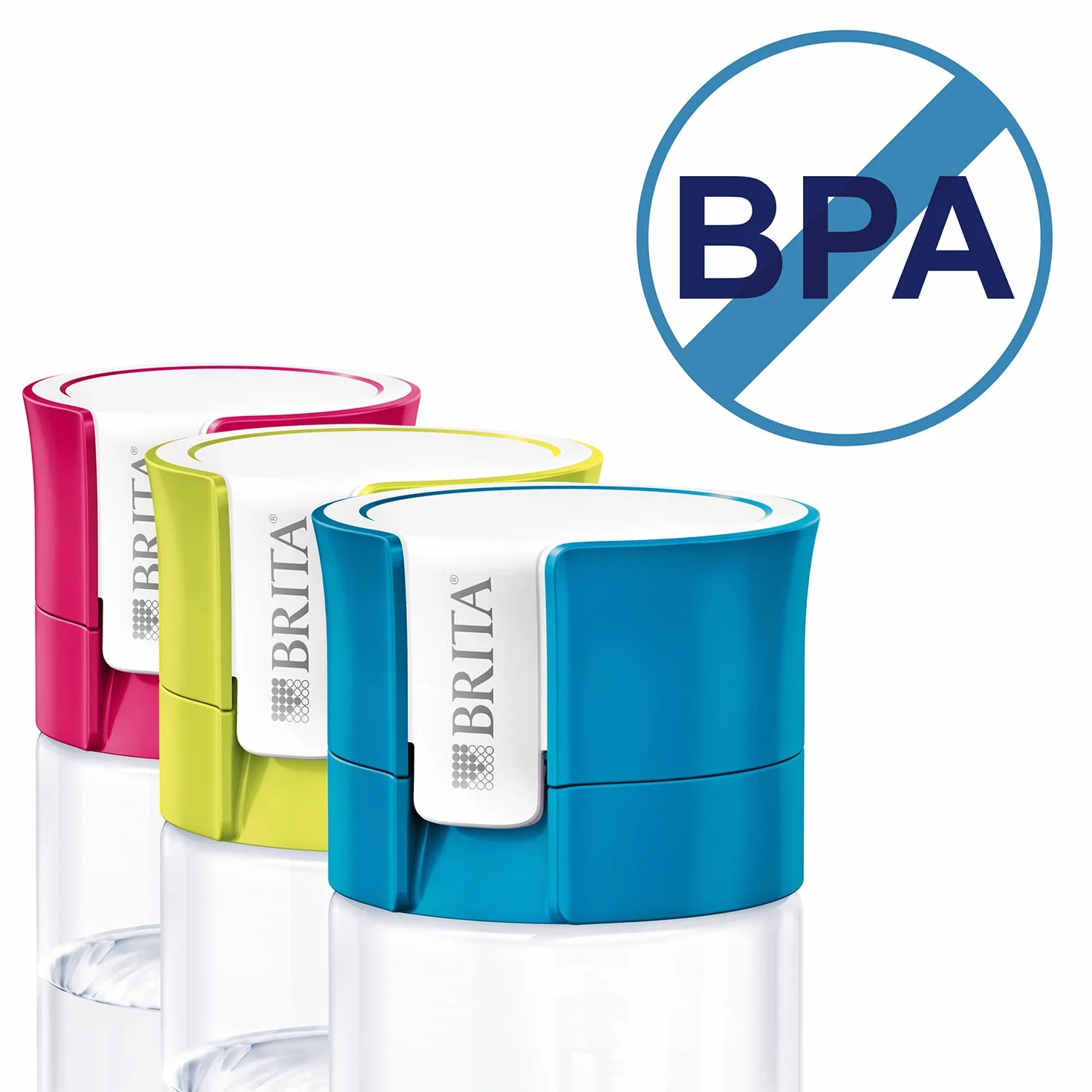 BRITA Butelka filtrująca limonkowa, 0,6L, bez BPA, smaczna, czystsza woda bez chloru i zanieczyszczeń, pozostawia cenne minerały