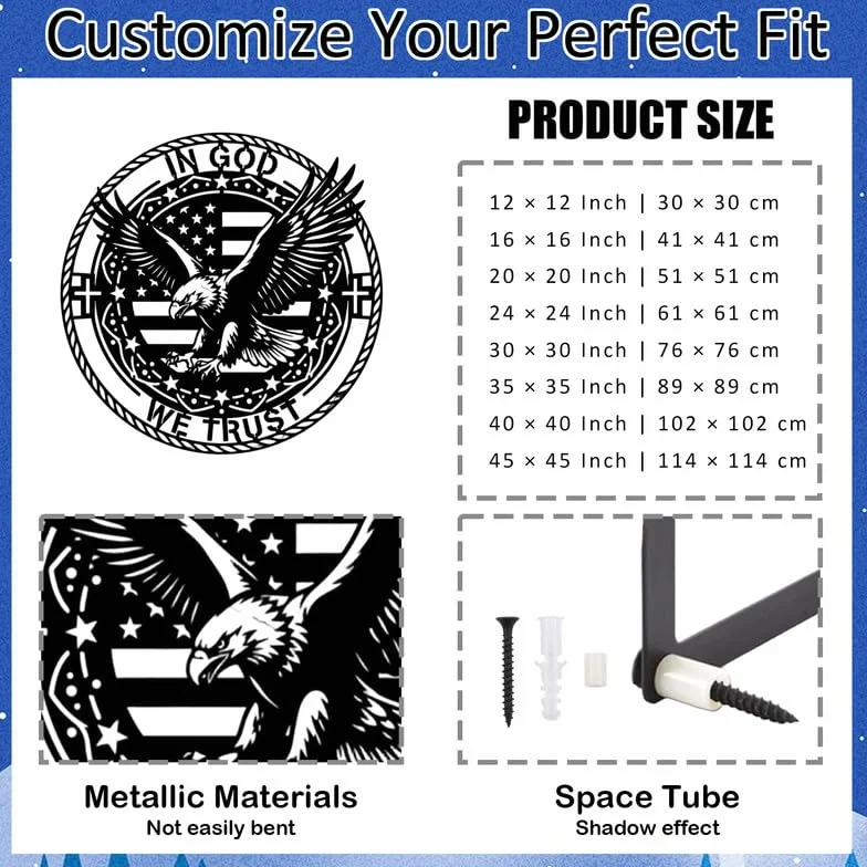 Metalowa dekoracja ścienna z czarnym orłem i flagą USA, metalowa chrześcijańska, patriotyczna dekoracja ścienna z orłem bielikiem, nowoczesna dekoracja ścienna z krzyżem do salonu, sypialni,