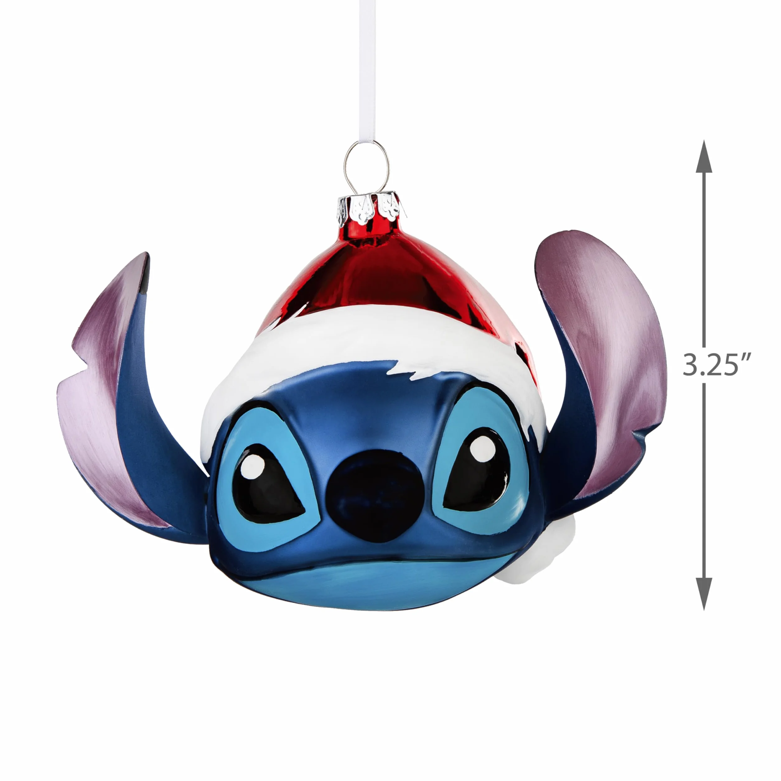 Hallmark Świąteczny ścieg dmuchany szklany ornament, dekoracja drzewa Lilo i Stich, wisząca ozdoba Disneya, świąteczna ozdoba wisząca, prezenty na Boże Narodzenie