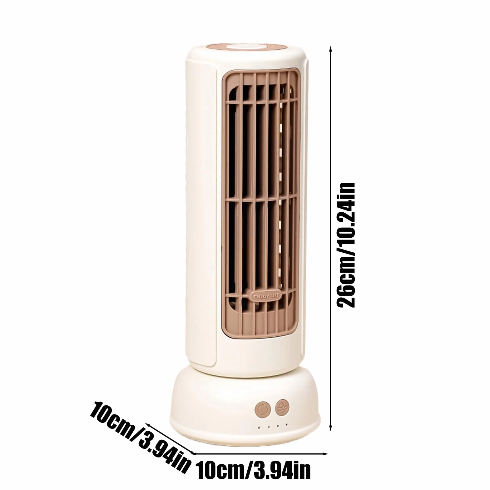 Tower Fan, Oscillating Ventilator, 3.94x3.94x10.24 inches Bedroom Powerful 3-Speed Air Circulator, Standing Fan for Home Nursery Dorm Car Camping, Room Kitchen Garage Basement