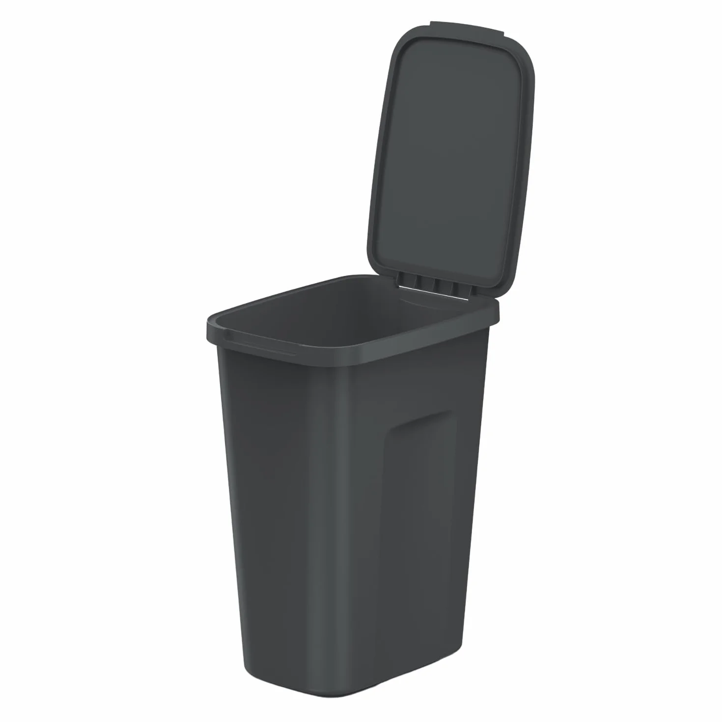 Keden COMPACTA Q PLUS kosz na śmieci, wytrzymały kosz na śmieci z pokrywką, tworzywo sztuczne, praktyczne i estetyczne rozwiązanie do domu, biura, kosz na śmieci (czarny, 35 l)
