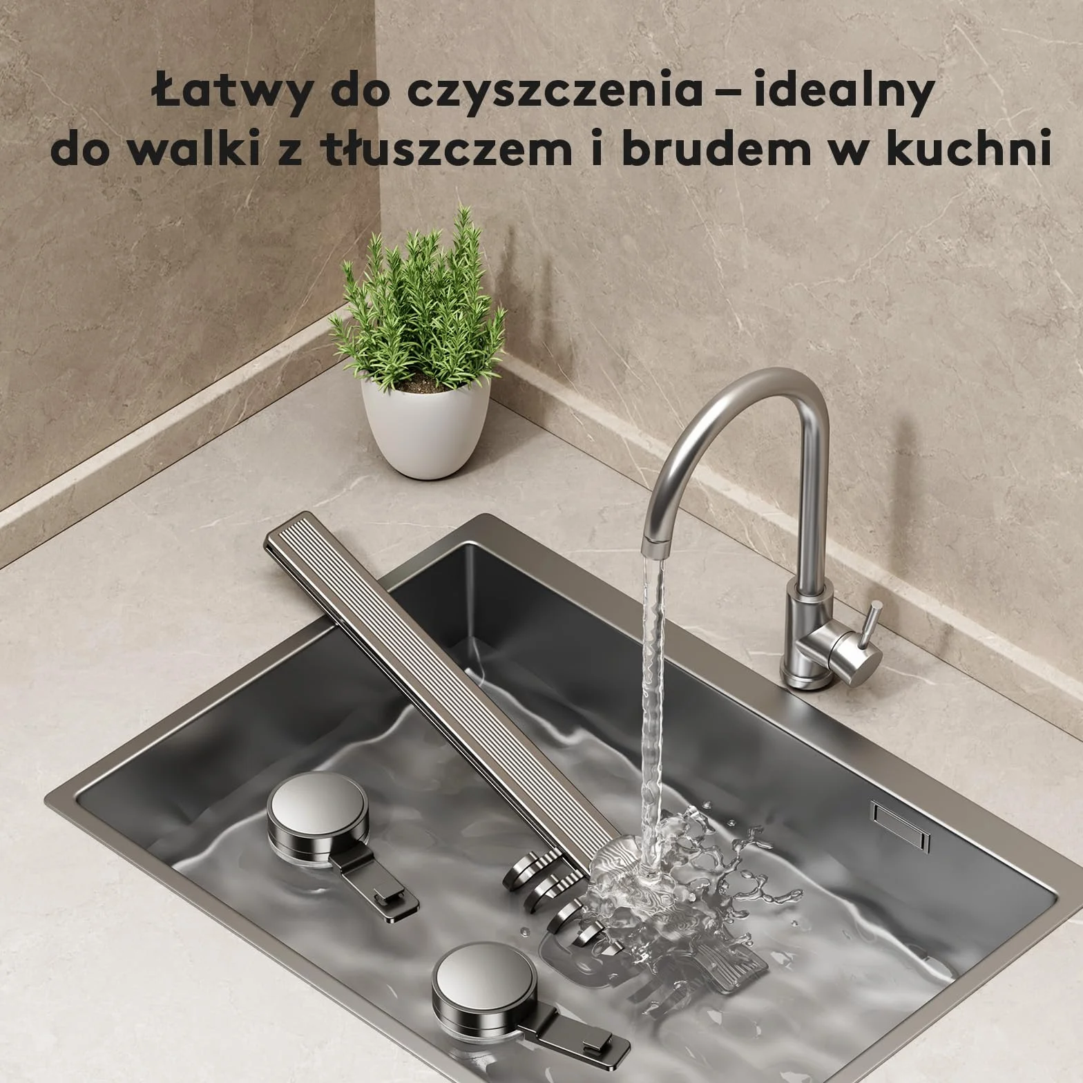 Listwa hakowa do kuchni bez wiercenia z przyssawką | 10 haków, długość 50 cm, nośność 20 kg, montaż w 1 minutę | Demontowalna nierdzewna listwa hakowa do przyborów kuchennych