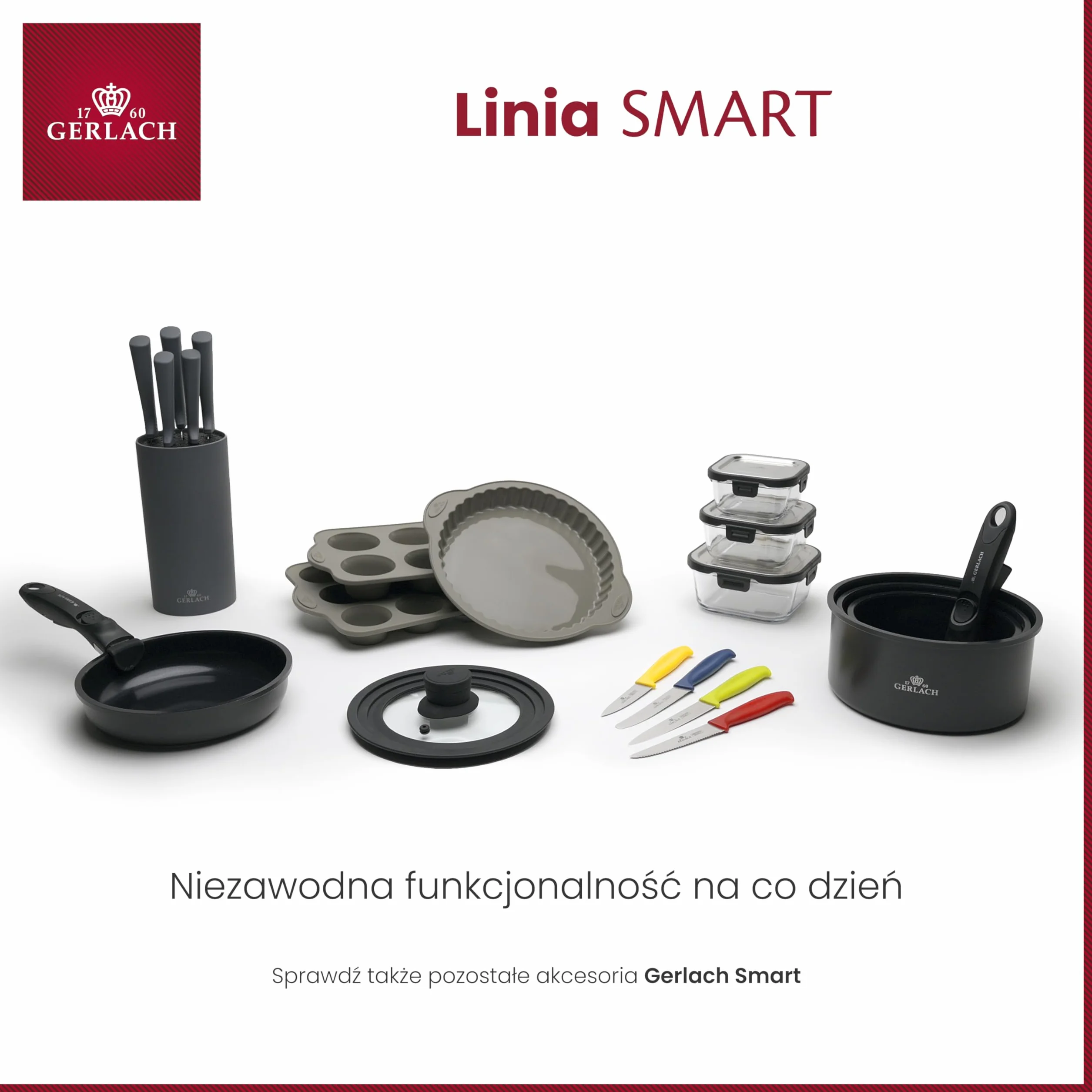 Gerlach Smart Uniwersalna Pokrywka do Garnka i Patelni 24 cm 26 cm 28 cm Szklana