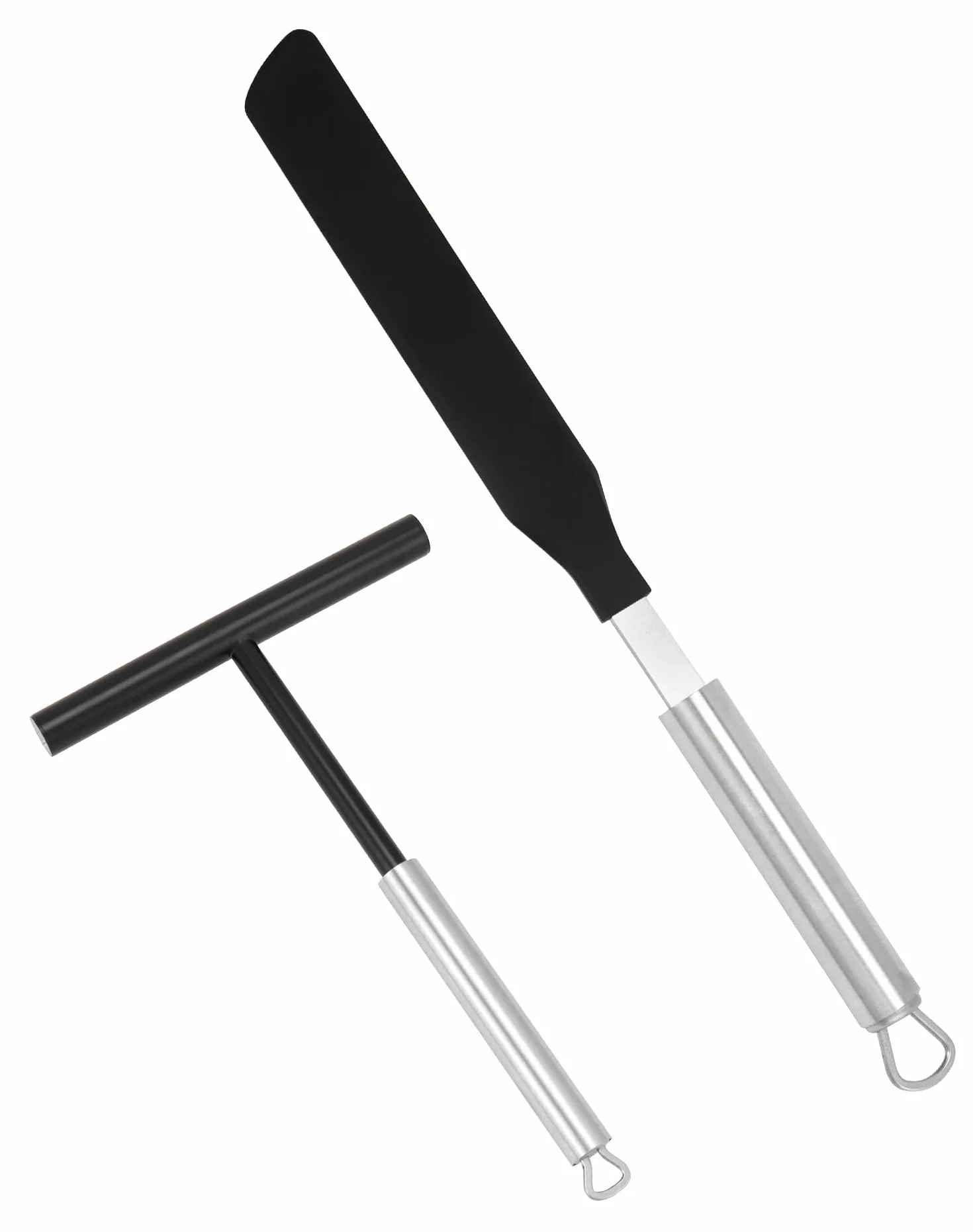 QWORK® Dystrybutor i łopatka do naleśników 304 ze stali nierdzewnej, narzędzia do pieczenia naleśników