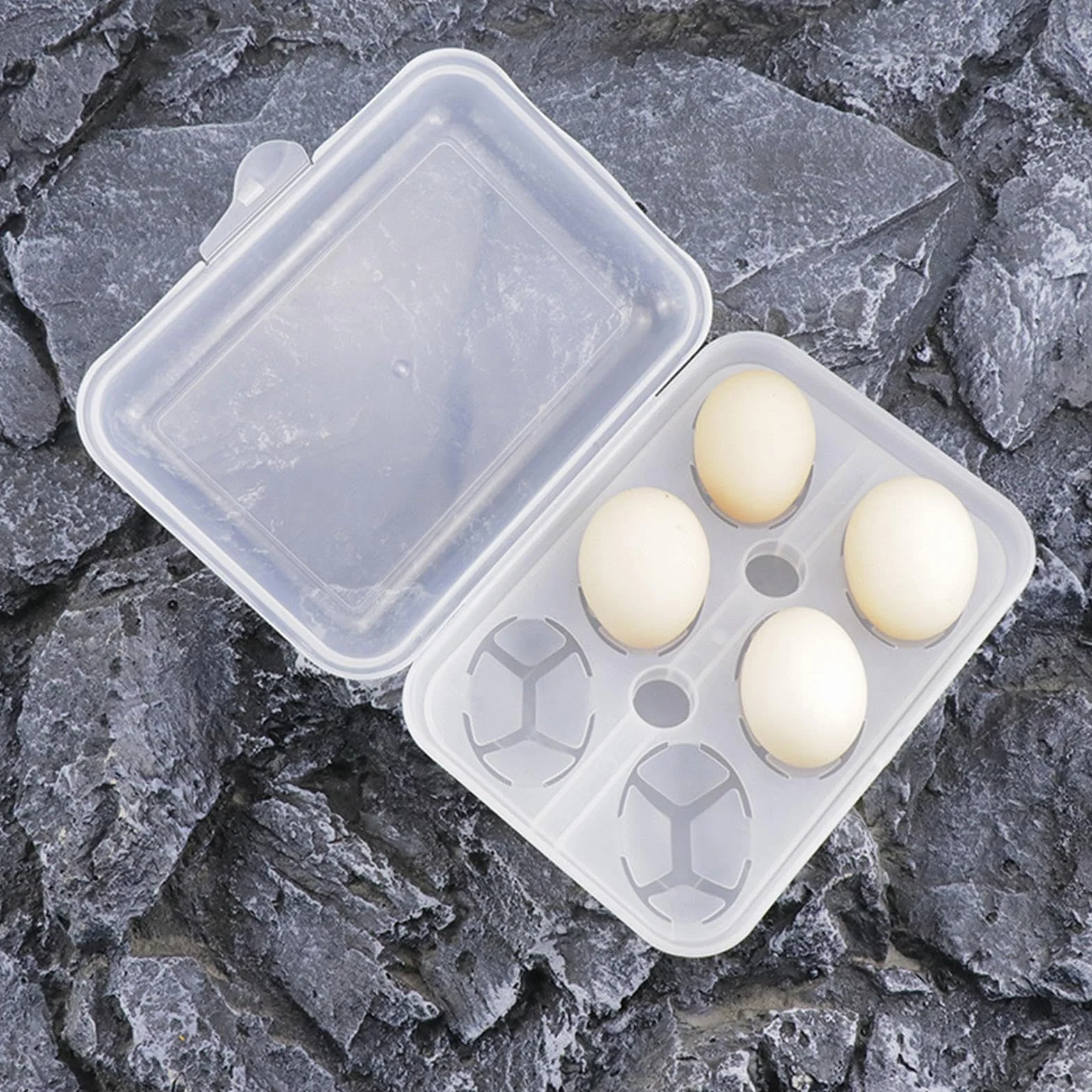 Egg Container, 6-Grid Fridge Storage Box, Shock-Absorbing Egg Holder, 7.87x5.51x2.6 inches Compact Carrier for Kitchen, Outdoor Camping, Picnic Use, Travel and Gift