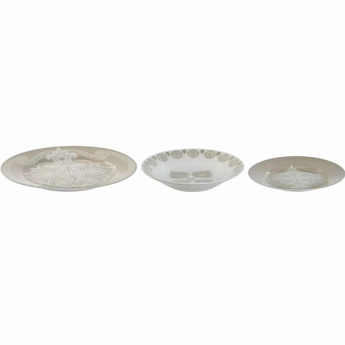 Niebieski beżowy Porcelana zestaw obiadowy 18-częściowy 27 x 27 x 2 cm