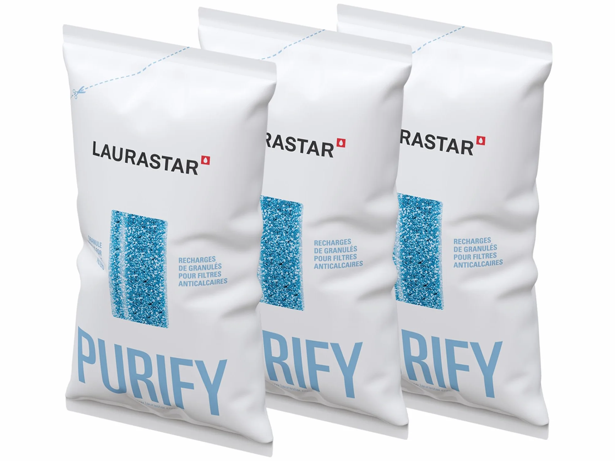 Laurastar Terminy filtracji kamienia wapiennego – 3 sztuki, ochrona przed korozją, ochrona przed solą, granulat zapobiegający osadzaniu się kamienia, wkład granulatu, odpowiedni do zintegrowanych i