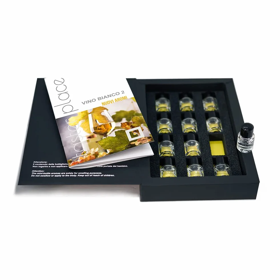 TASTERPLACE Białe wino 2, nowe włoskie aromaty | Sommelier | Aromaty białego wina | Trenuje zapach | publikacja i 12 esencji