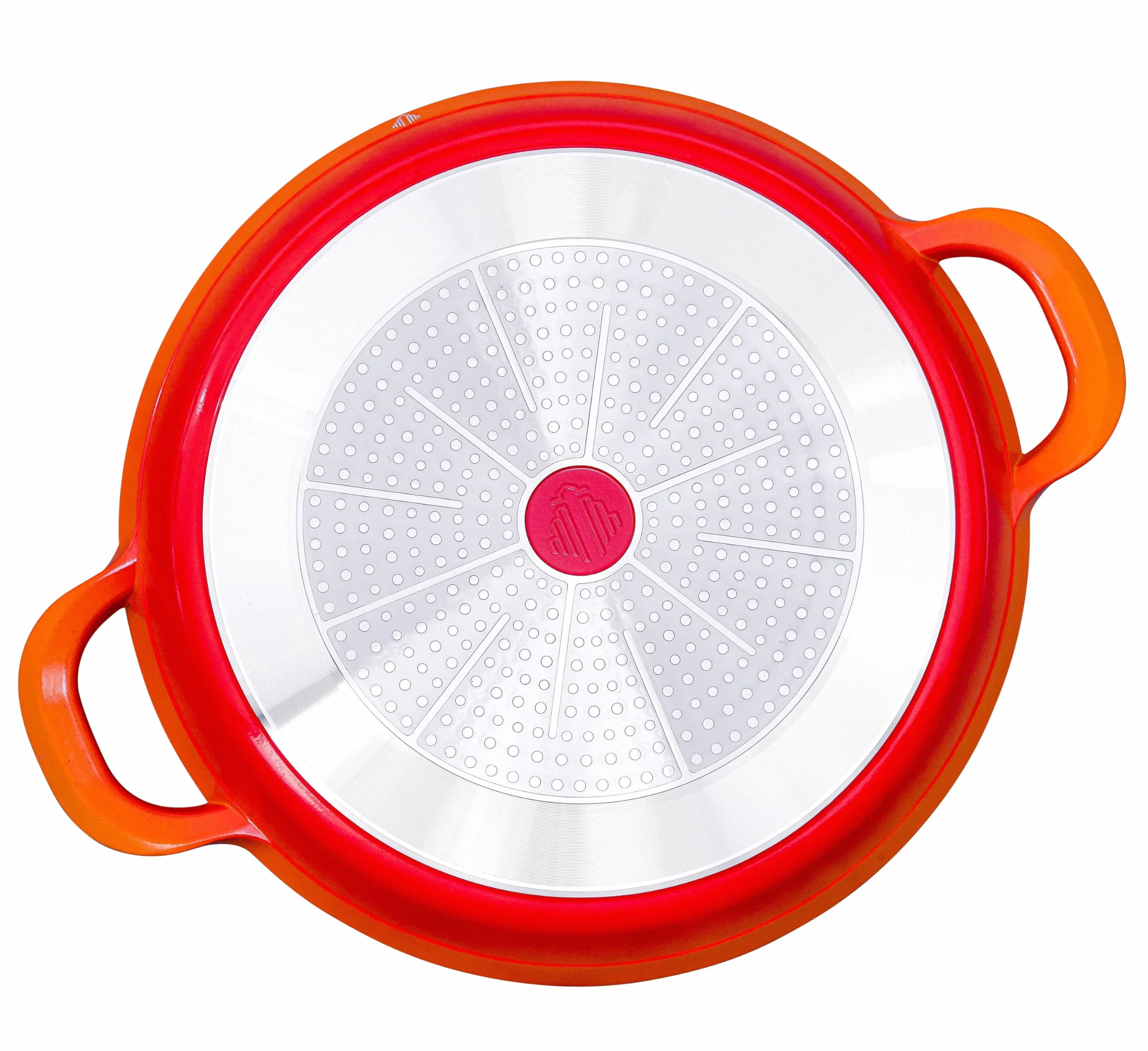 Patelnia do Paelli 36cm z pokrywką, nieprzywierająca, stal nierdzewna, do pieczenia (Orange)