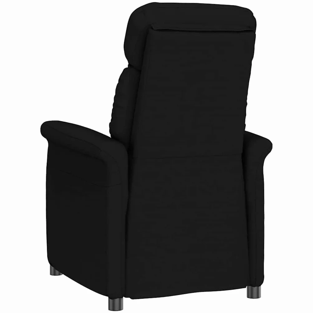 Nowoczesny czarny fotel, 96,5 x 70,5 x 95 cm, z mikrofibry, rozkładany, wygodny fotel do salonu, idealny do czytania i solidnej metalowej konstrukcji