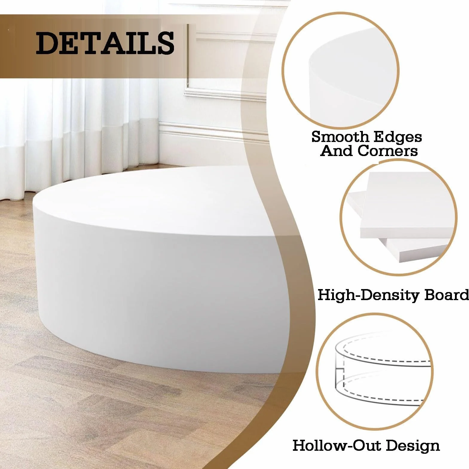Okrągły stojak na biżuterię ślubną torby na buty organizer na imprezy weselne i urodzinowe 50 x 30 cm czarna platforma elegancka dekoracja do sklepów i imprez