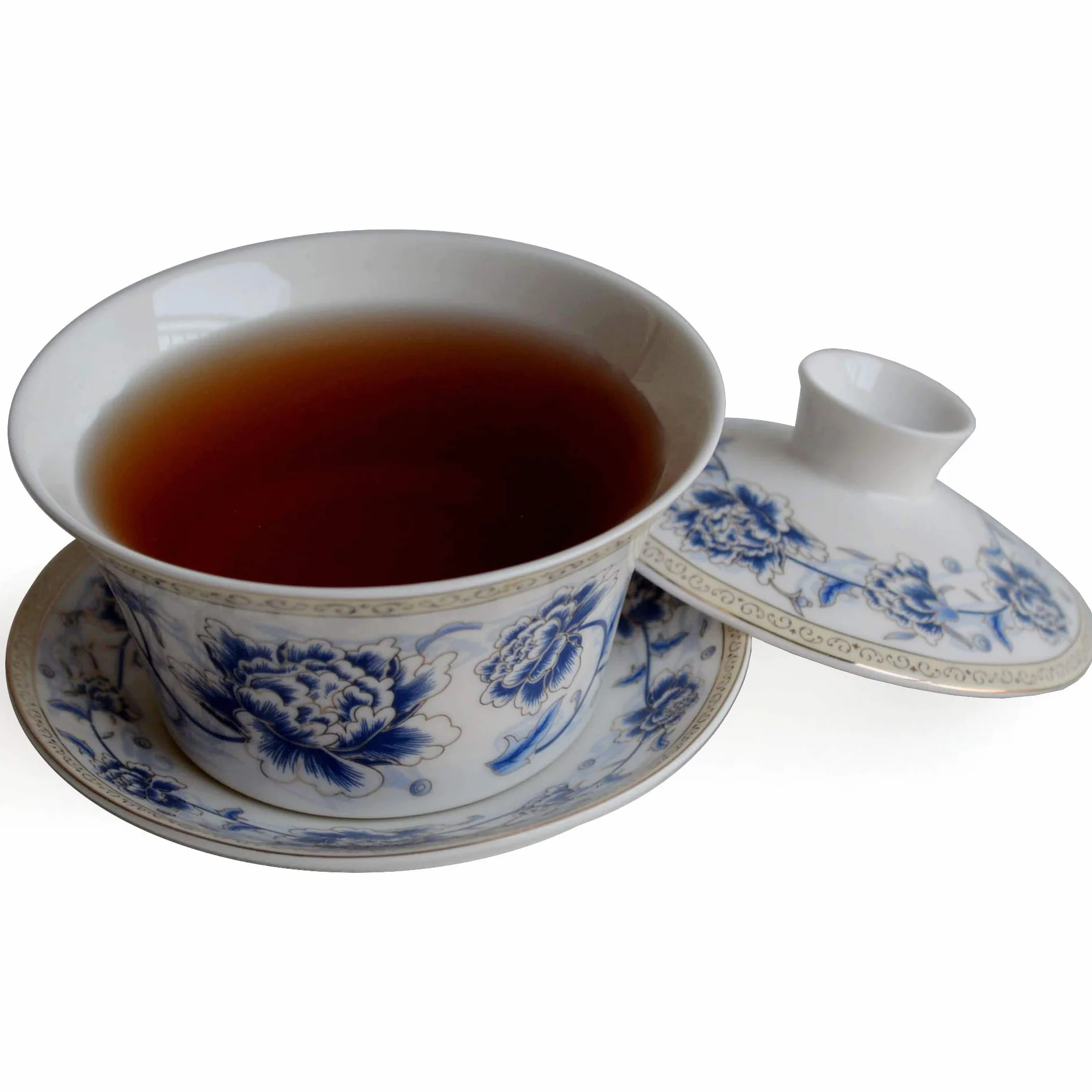 Tradycyjny zestaw do herbaty Gaiwan z pokrywką i spodkiem, ręcznie robiony ceramiczny kubek do herbaty, porcelanowe filiżanki w kwiaty, 10 uncji