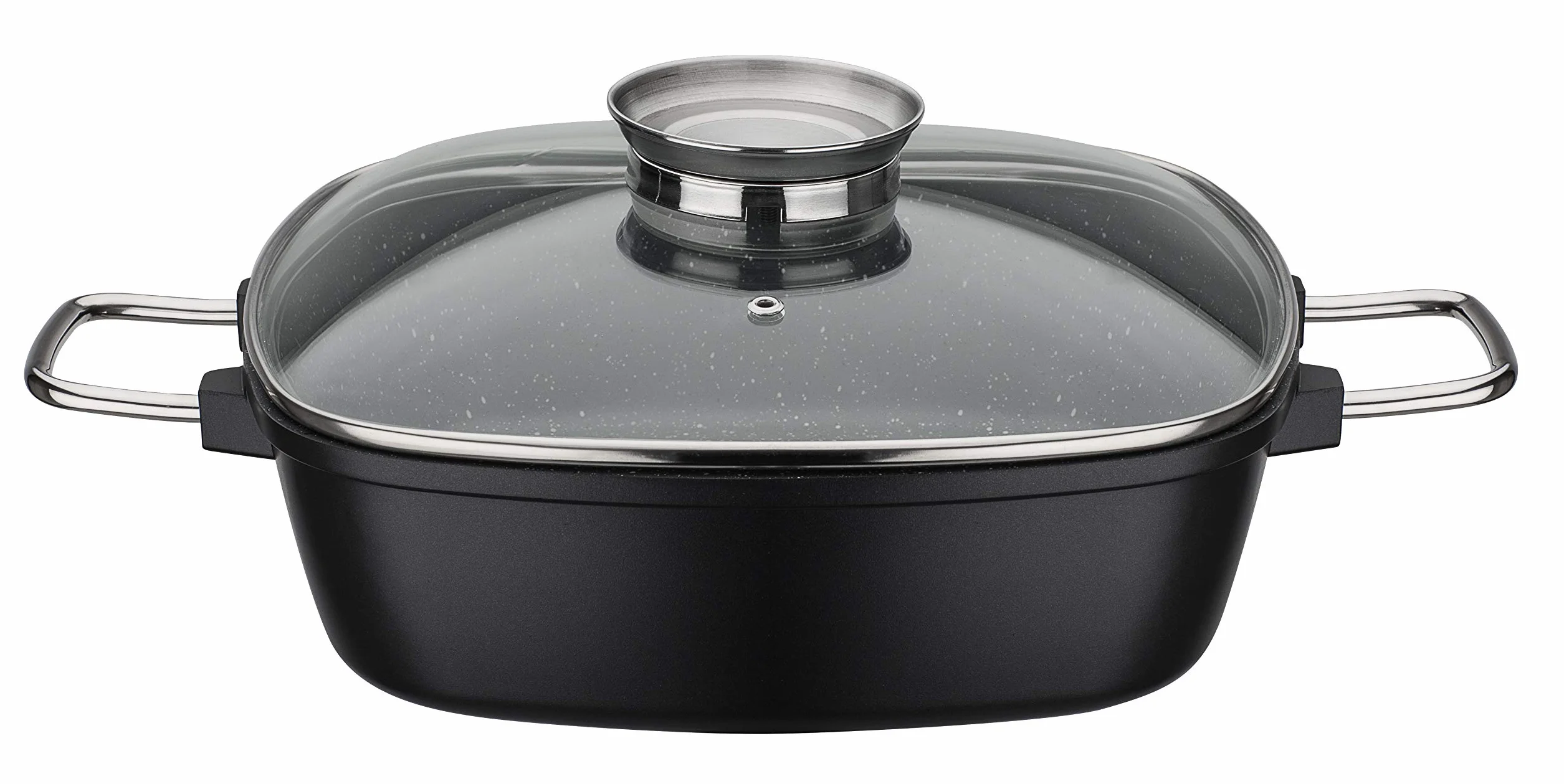 GSW 414579 Czworokątna brytfanna Gourmet Granit, aluminium, czarna – 28 x 28 x 8,5 cm