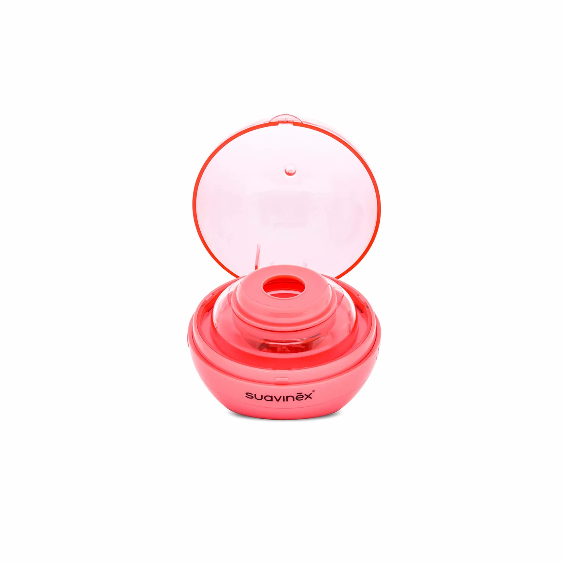 Suavinex, Nomadyczny sterylizator lizaków UV (UV). Sterylizacja w 3 minuty. Działa z kablem USB lub bateriami. Usuwa 99% zarazków. Czerwony