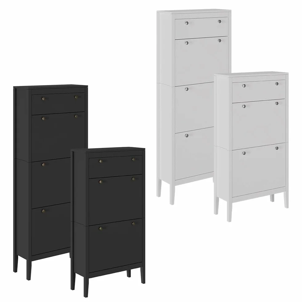 Vicco Szafka na buty "Aron", Biały, 60 x 153 cm | 3 przedziały, pour le rangement des chaussures et combinable avec d'autres modules