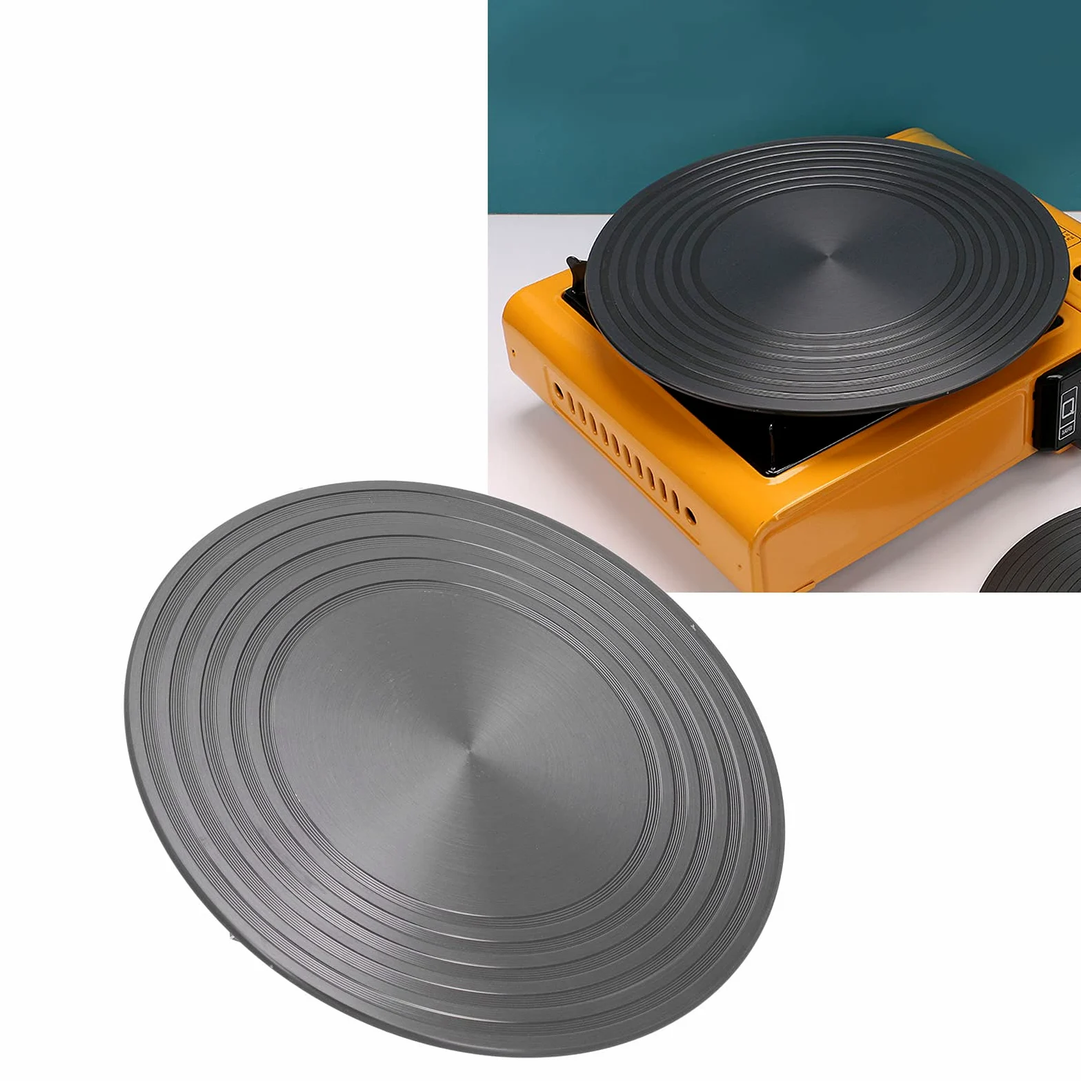 Płyta Dyfuzora Ciepła 24cm x 4mm Stop Aluminium Antypoślizgowa Termoprzewodząca Taca do Rozmrażania