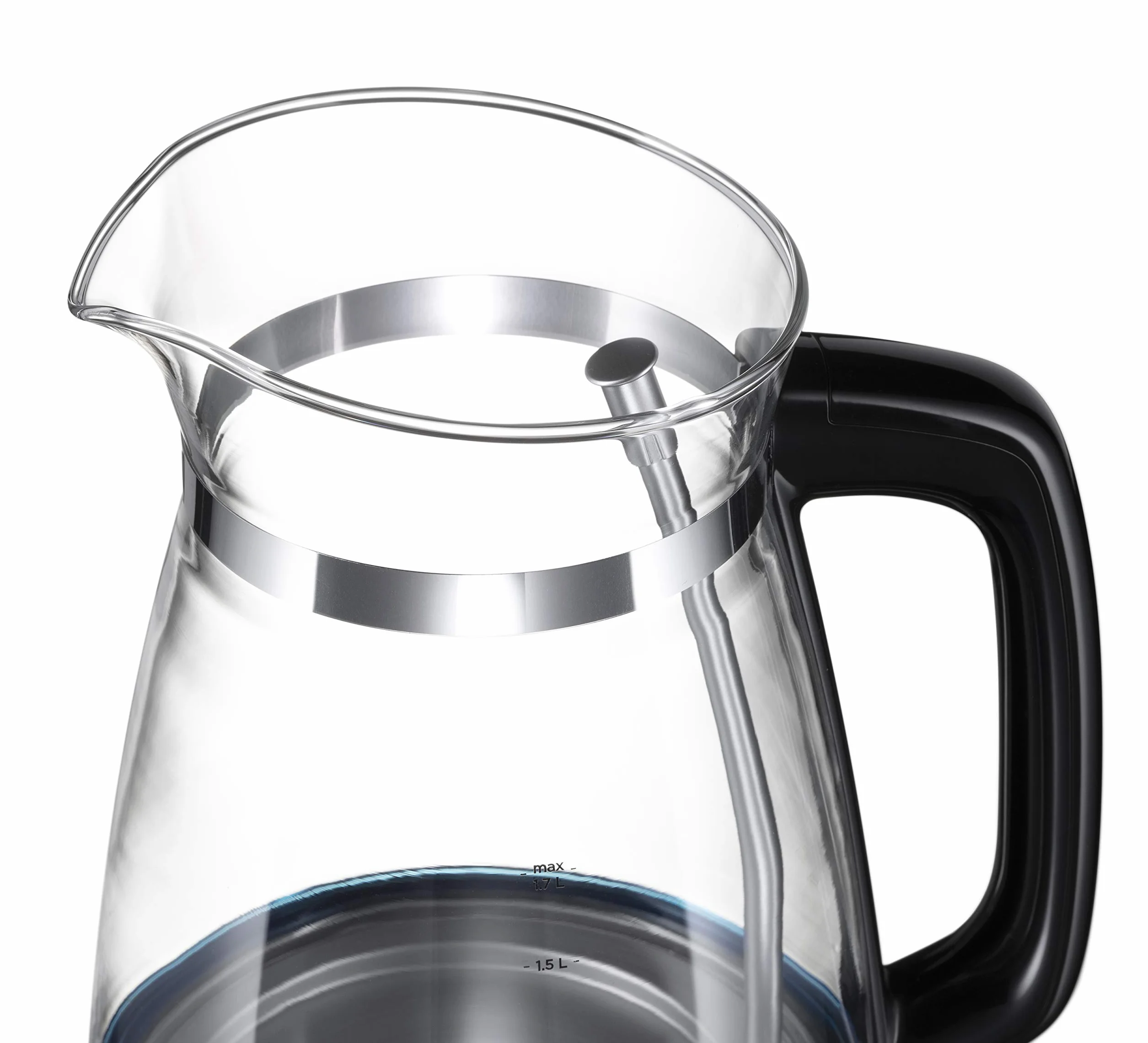 Russell Hobbs czajnik elektryczny, energooszczędny, wymienny filtr antywapienny, markery szybkiego gotowania, zdejmowana pokrywa, pojemność 1,7l, moc 2400W, szkło, czarny, Classic 26080-70