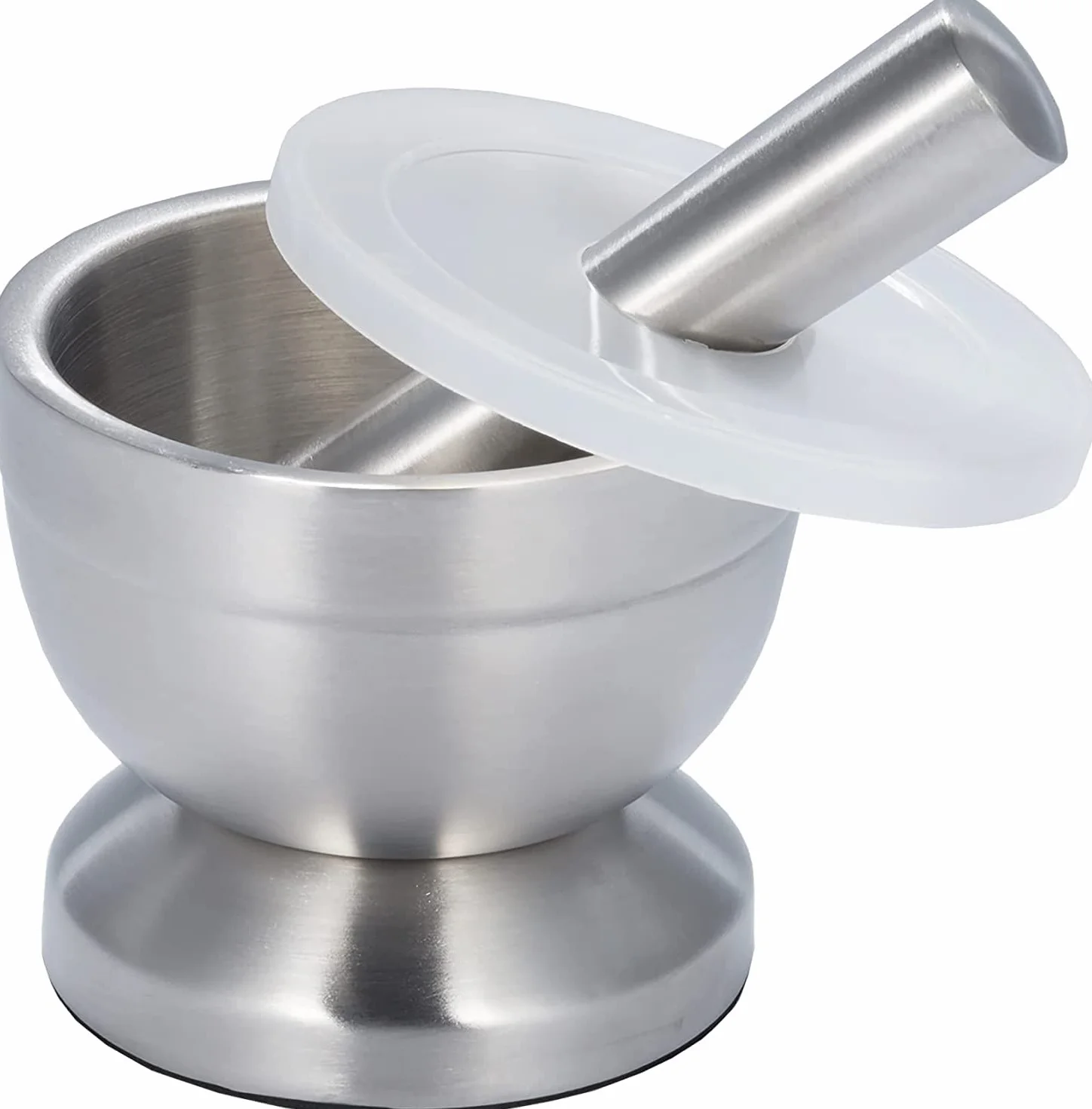 Moździerz ze stali nierdzewnej z tłuczkiem, przeznaczony do kontaktu z żywnością, Pestle and Mortar Stainless Steel, średnica 10 cm (3,9")